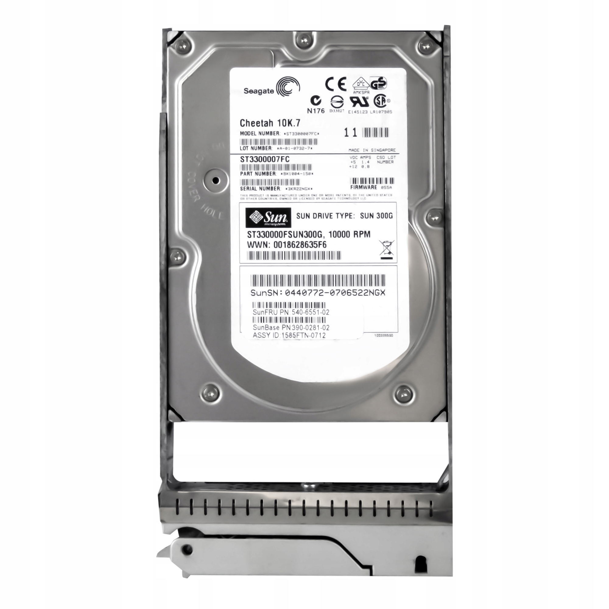 Sun 540-6551-02 300GB 10K 8MB Fc 3.5" ST3300007FC