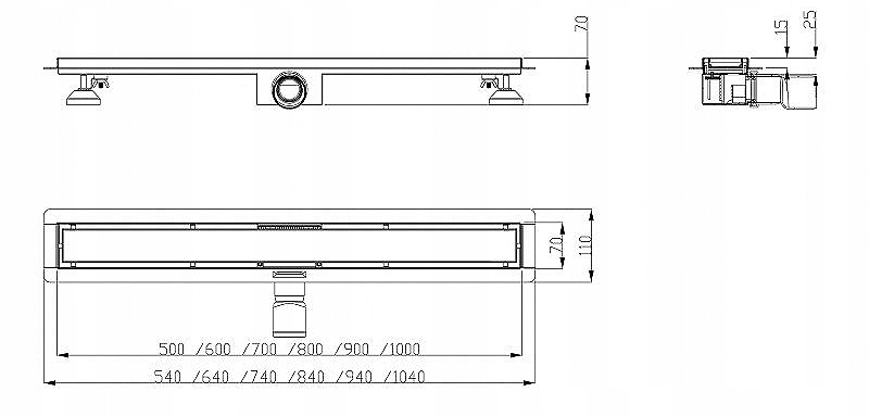 Odpływ liniowy Hydroland 50 cm Kod producenta ODPŁYW.SL.0500