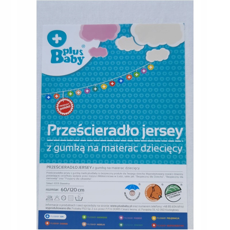 

PlusBaby Prześcieradło Jersey 120x60cm białe