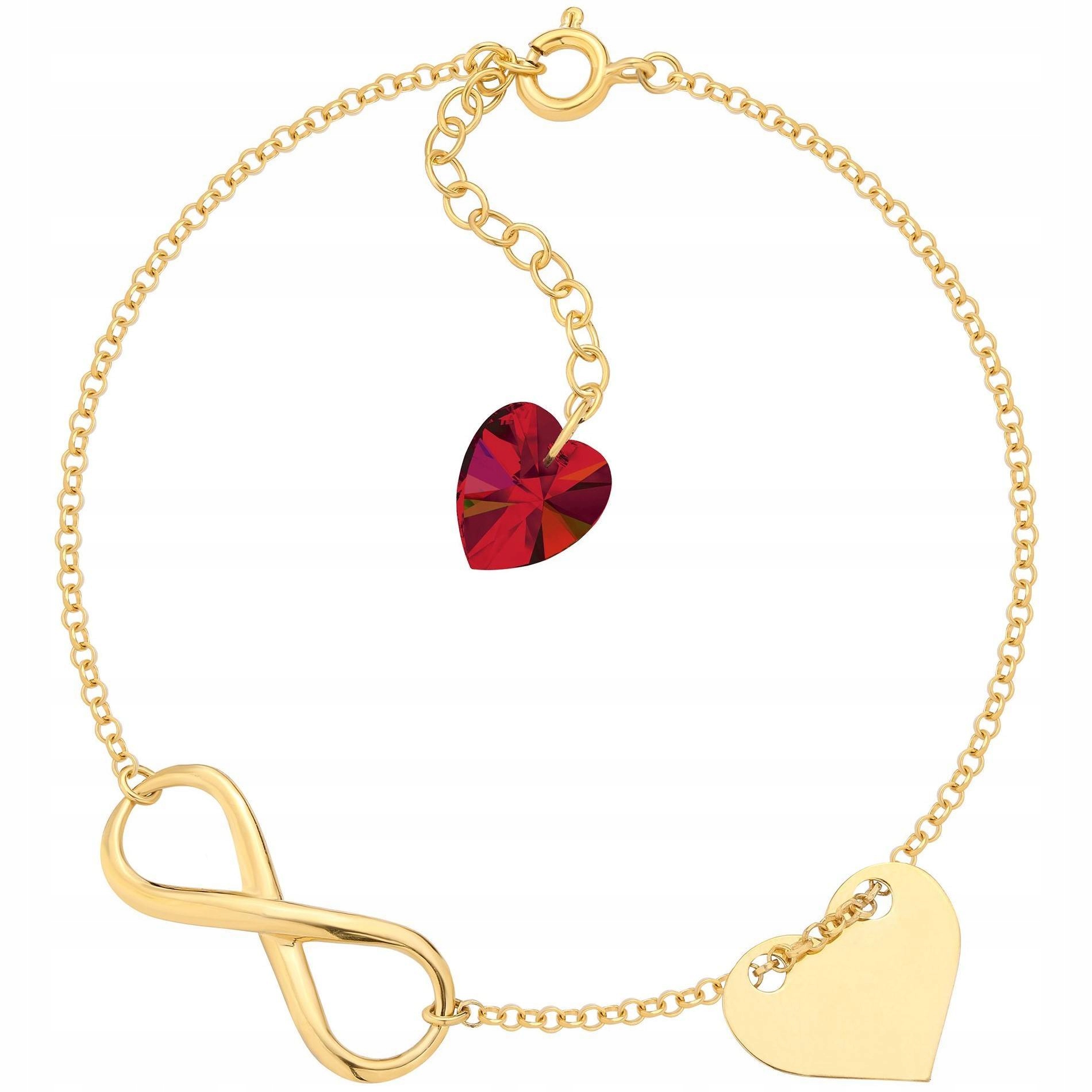 

Bransoletka Srebro Grawer Infinity Serce Swarovski