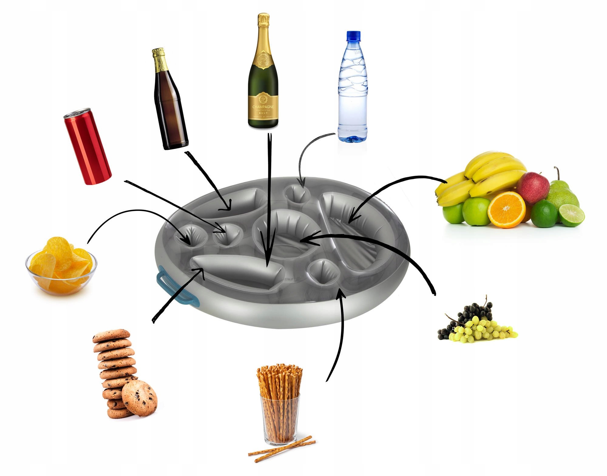 BAREK pływający DO BASENU Z UCHWYTAMI 65x65 cm Marka Intex