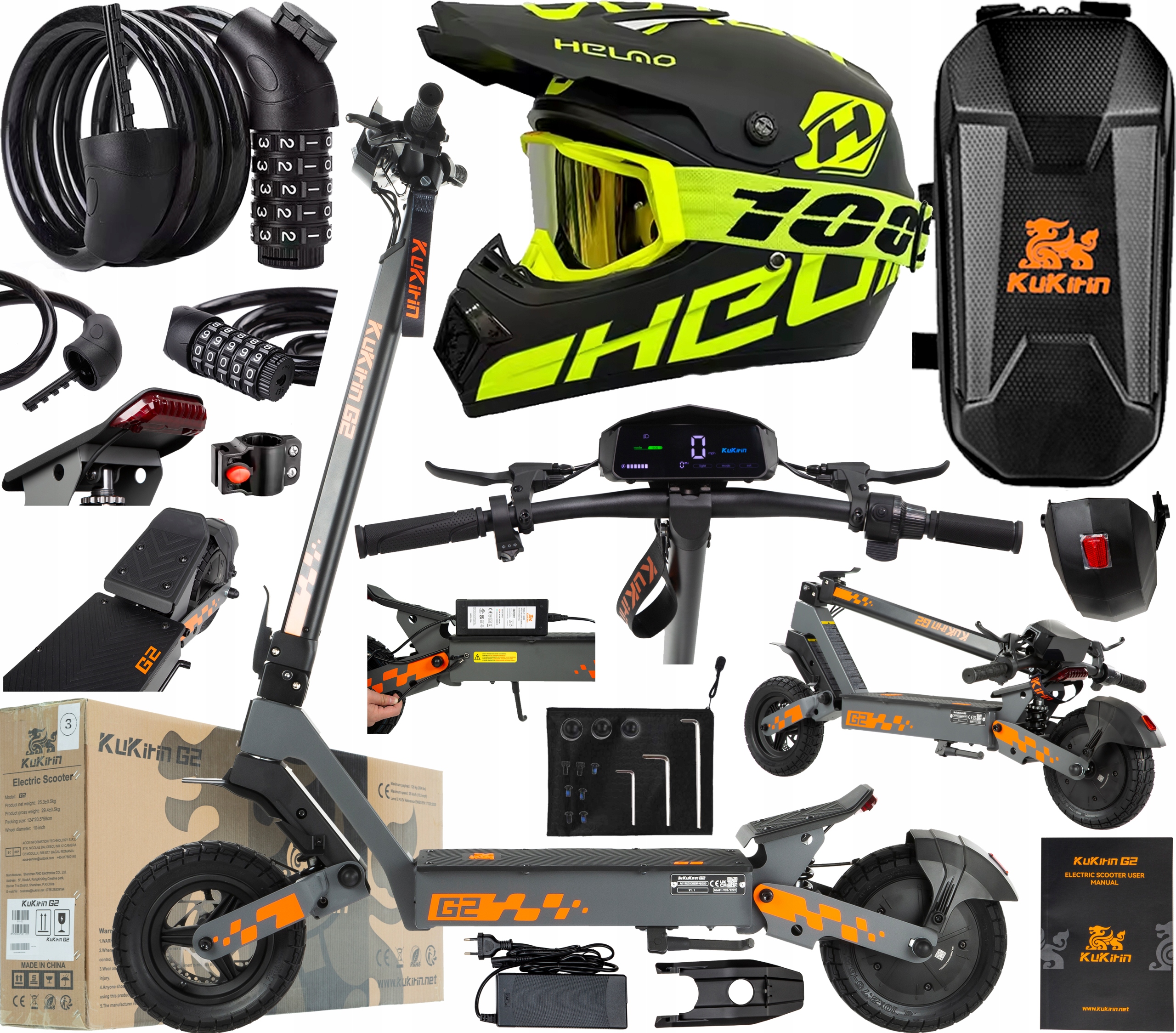 2026 KuKirin G2 elektrická vozidla 800W 45KM/H 48V 15Ah 55KM 10" +Dárek