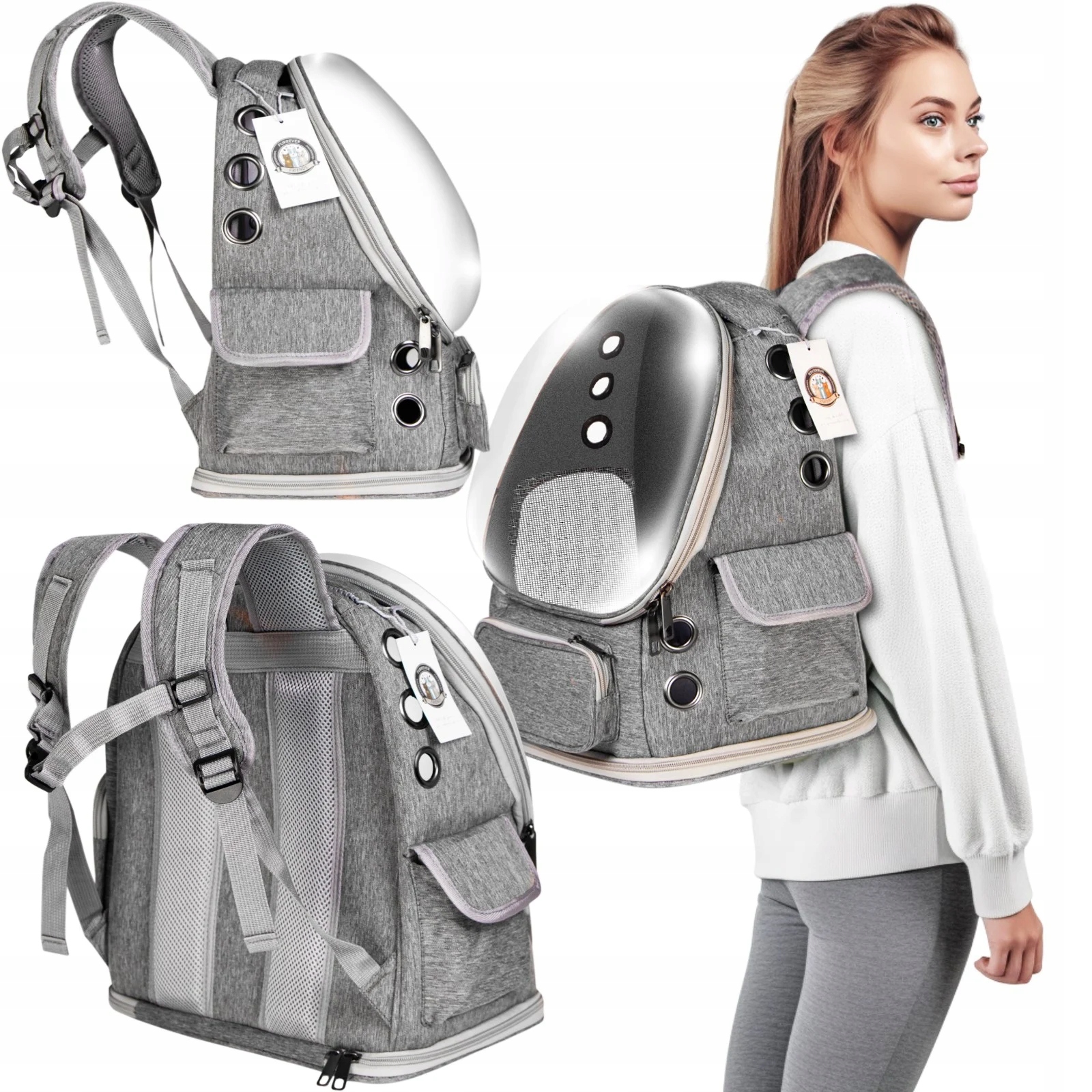 Levně Silný Odvětraný Průhledný Batoh Přepravka Pro Zvířata Do 8 Kg