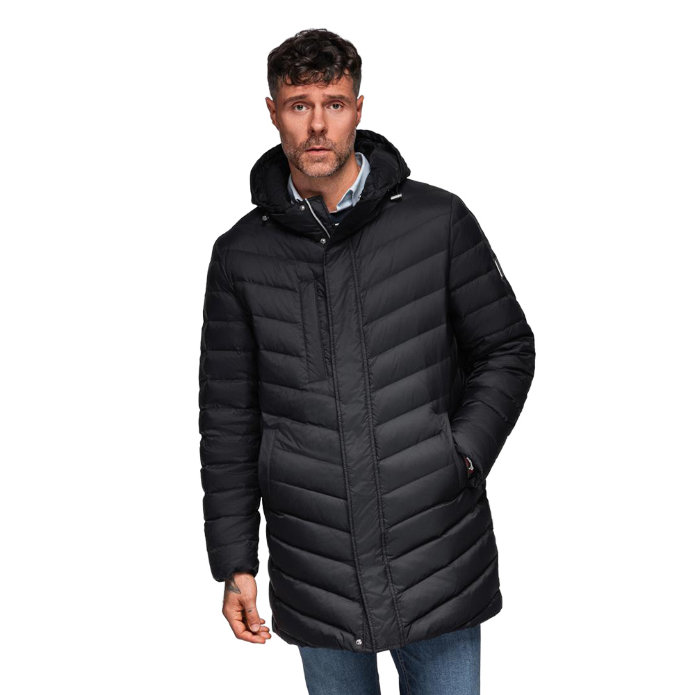 Pánská prošívaná bunda s přírodní výplní černá V1 OM-JALJ-0212 L