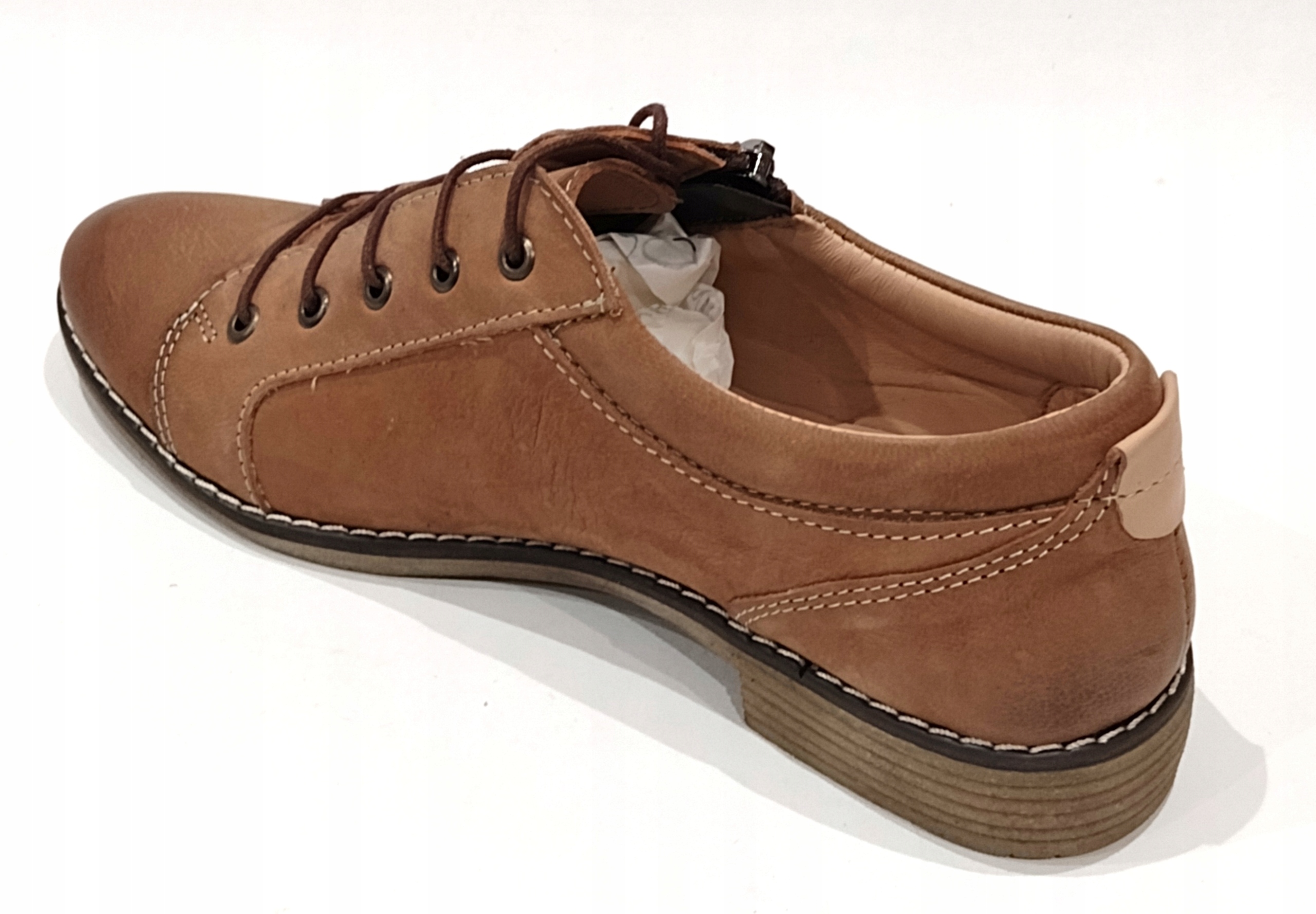 K-2676 LEKKIE WYGODNE PÓŁBUTY Z ZAMKIEM SKÓRA 36 Rozmiar 36