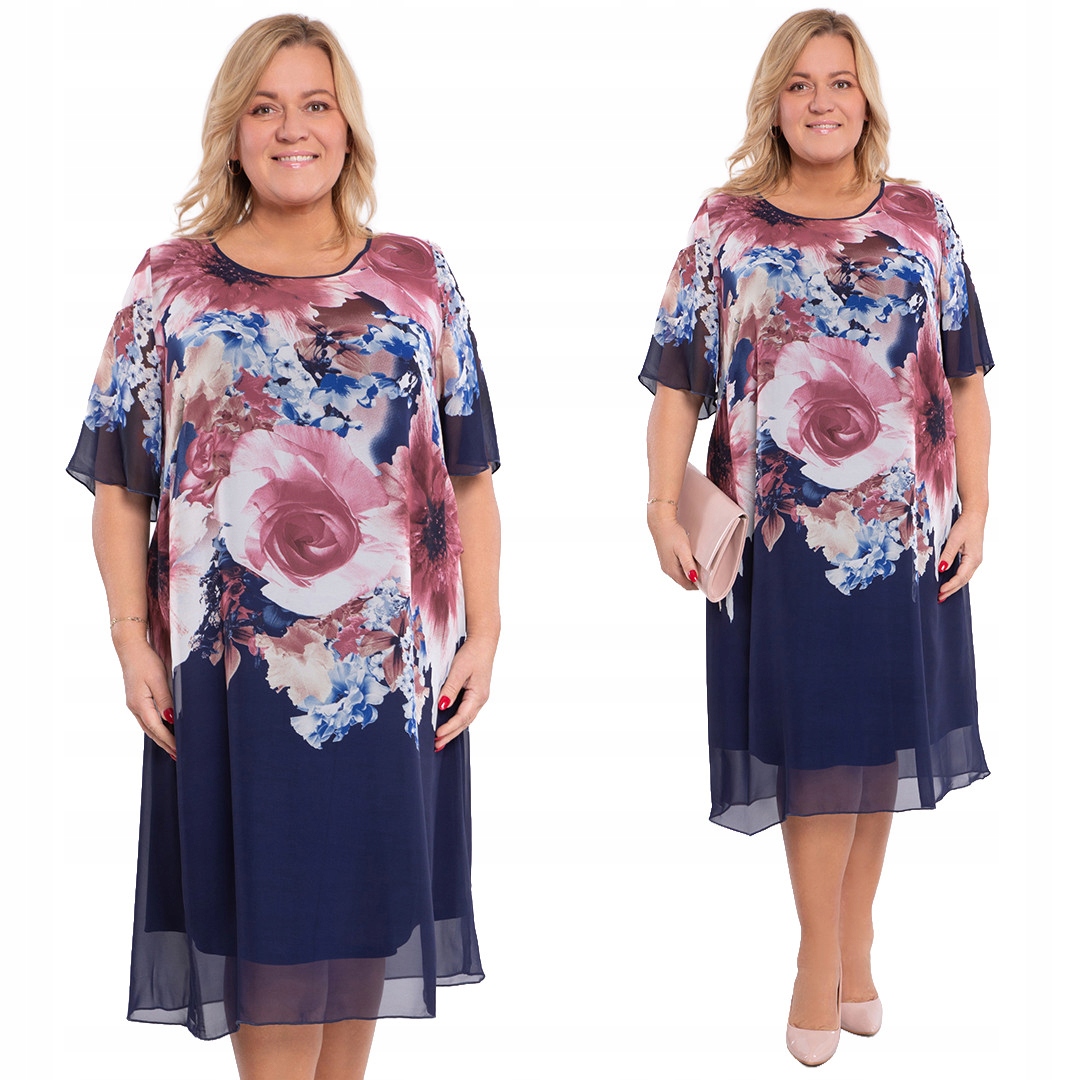 Tmavě modrá šaty s květinovým vzorem 62