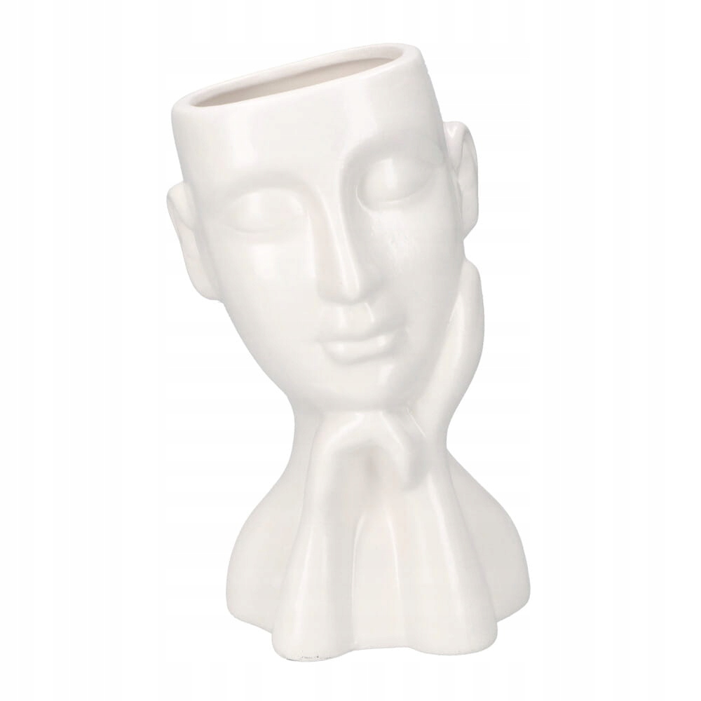 

Osłonka ceramiczna Twarz biała 20 cm Doniczka