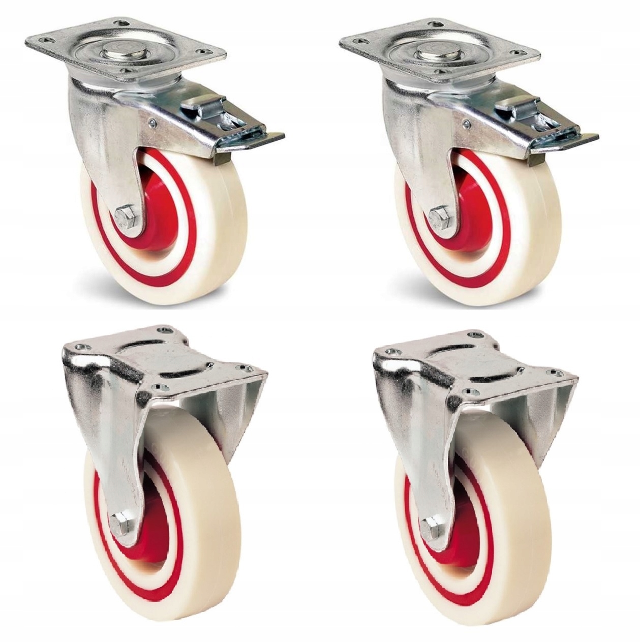 Sada 100 mm 4 s polyamidové koleso Silné 700 Kg tiché