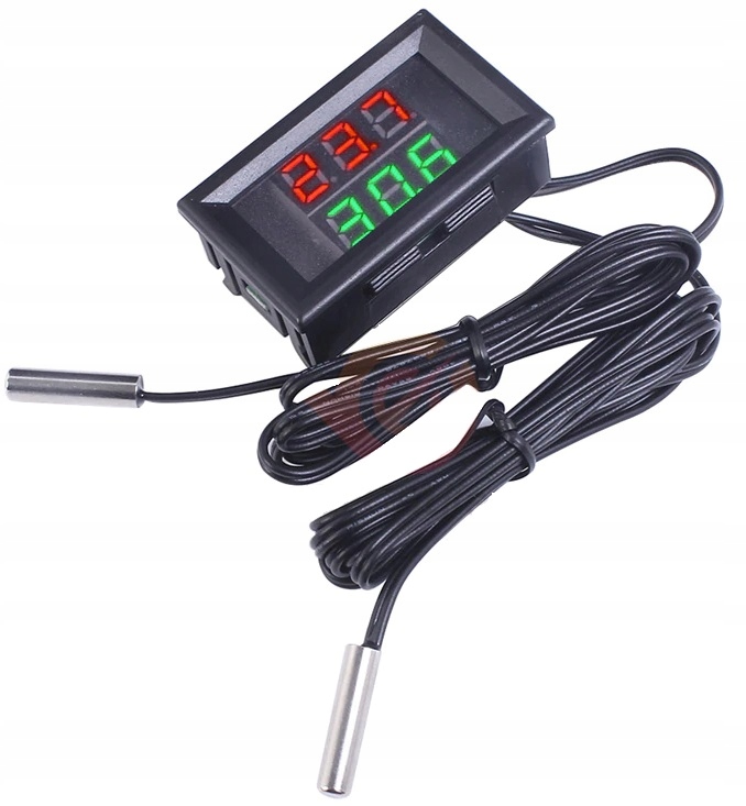 Termometr panelowy tablicowy z sondą 2 kanały