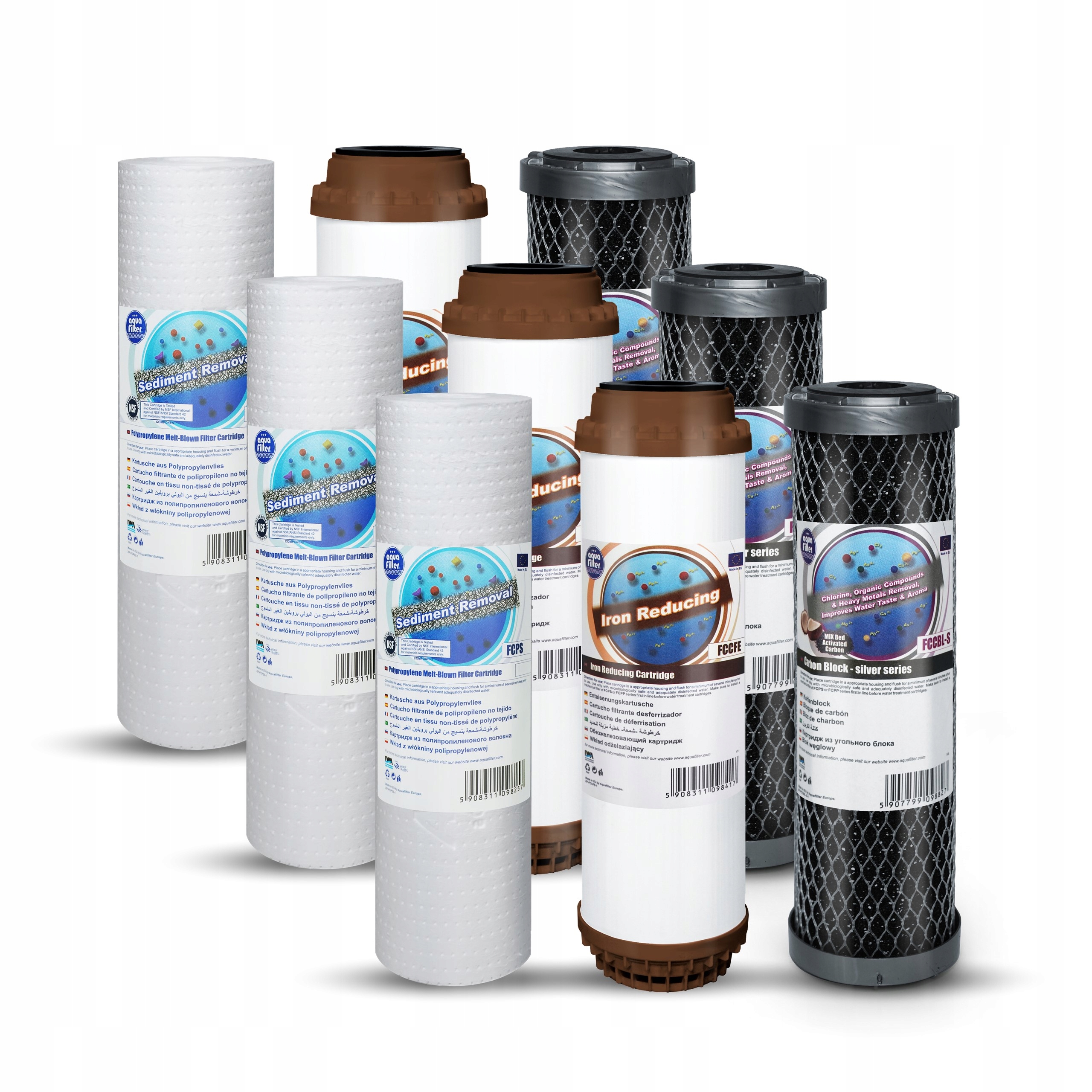 

3x Komplet wkładów FCPS20 Fccbl-s Fccfe Aquafilter