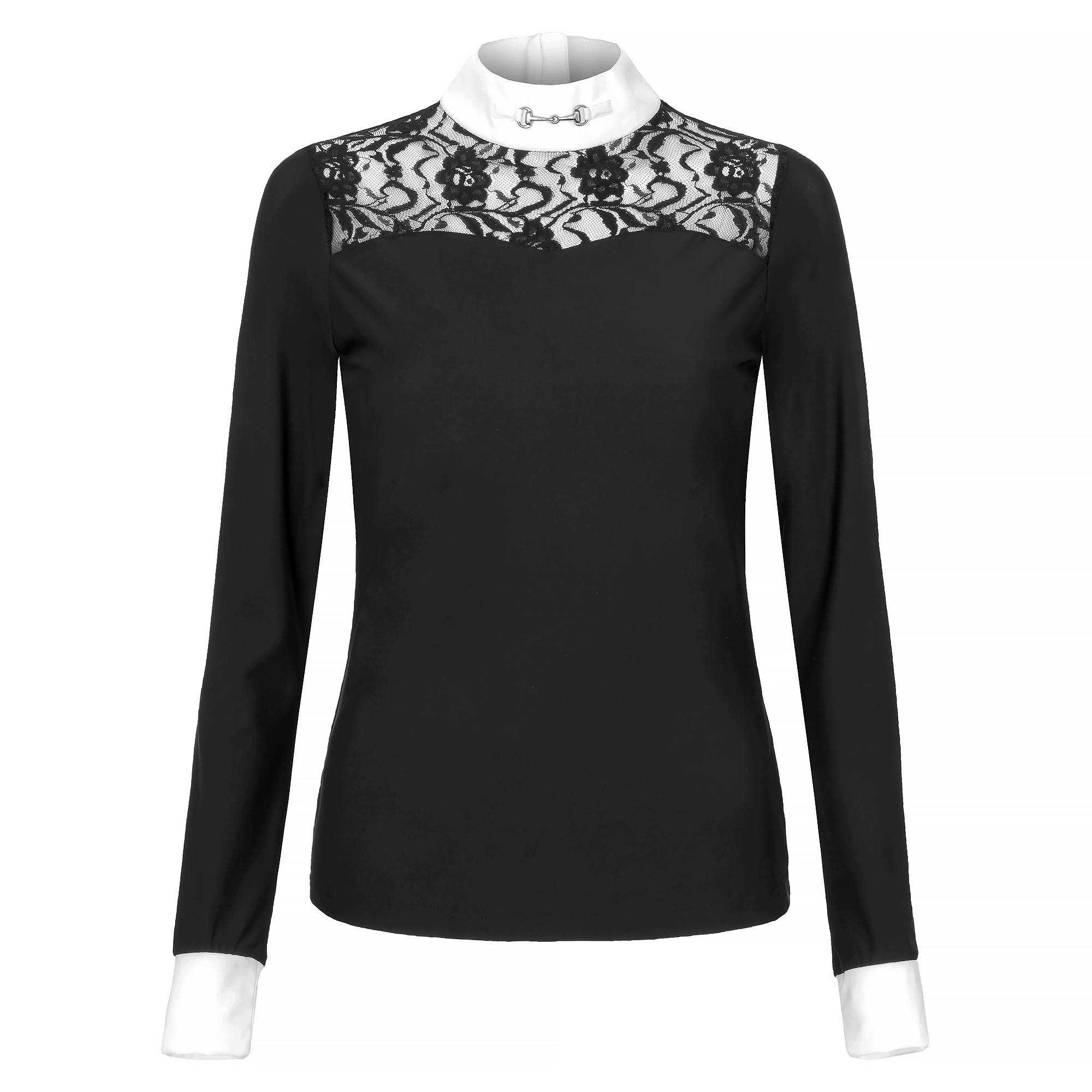 Koszulka konkursowa jeździecka Equestrian Queen Sienna26AW damska czarna Xs