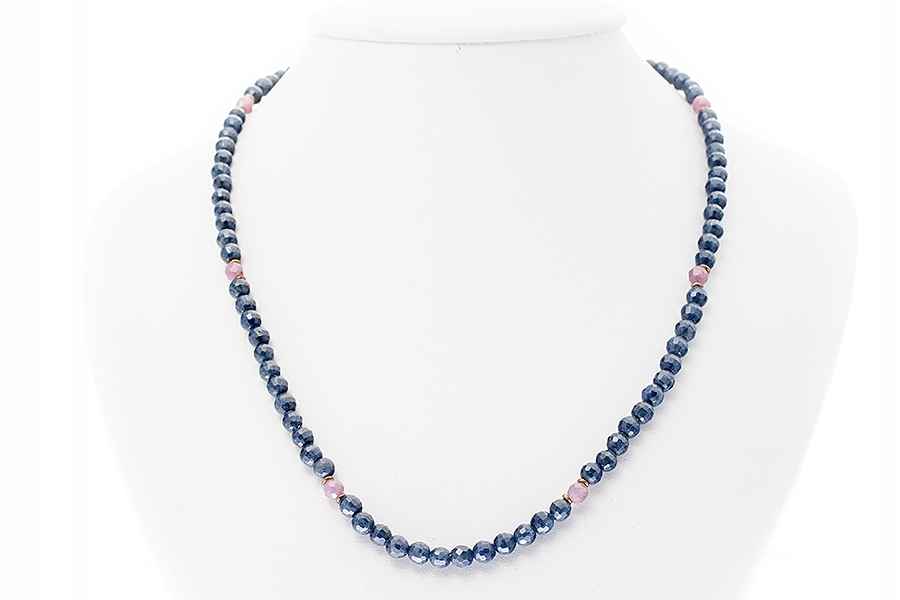 Náhrdelník Safír fazetovaný Stříbro (GNK3)