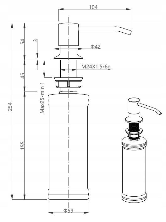 QUADRON KEIRA DOZOWNIK PŁYNU RIVER SNOW WHITE BIAŁY 320ML Kod producenta MFS1001WHM