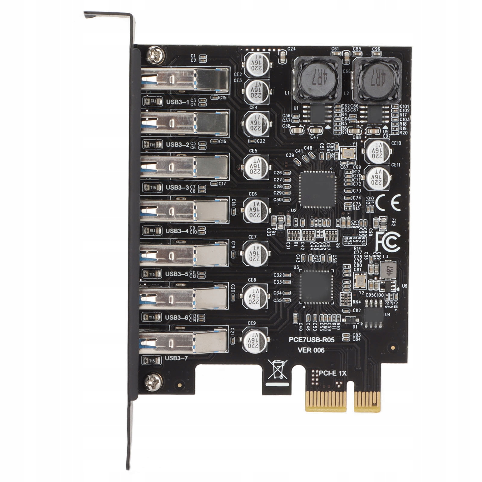 Adaptér 7 portů Pcie karta Usb 3.2 GEN1 adaptér