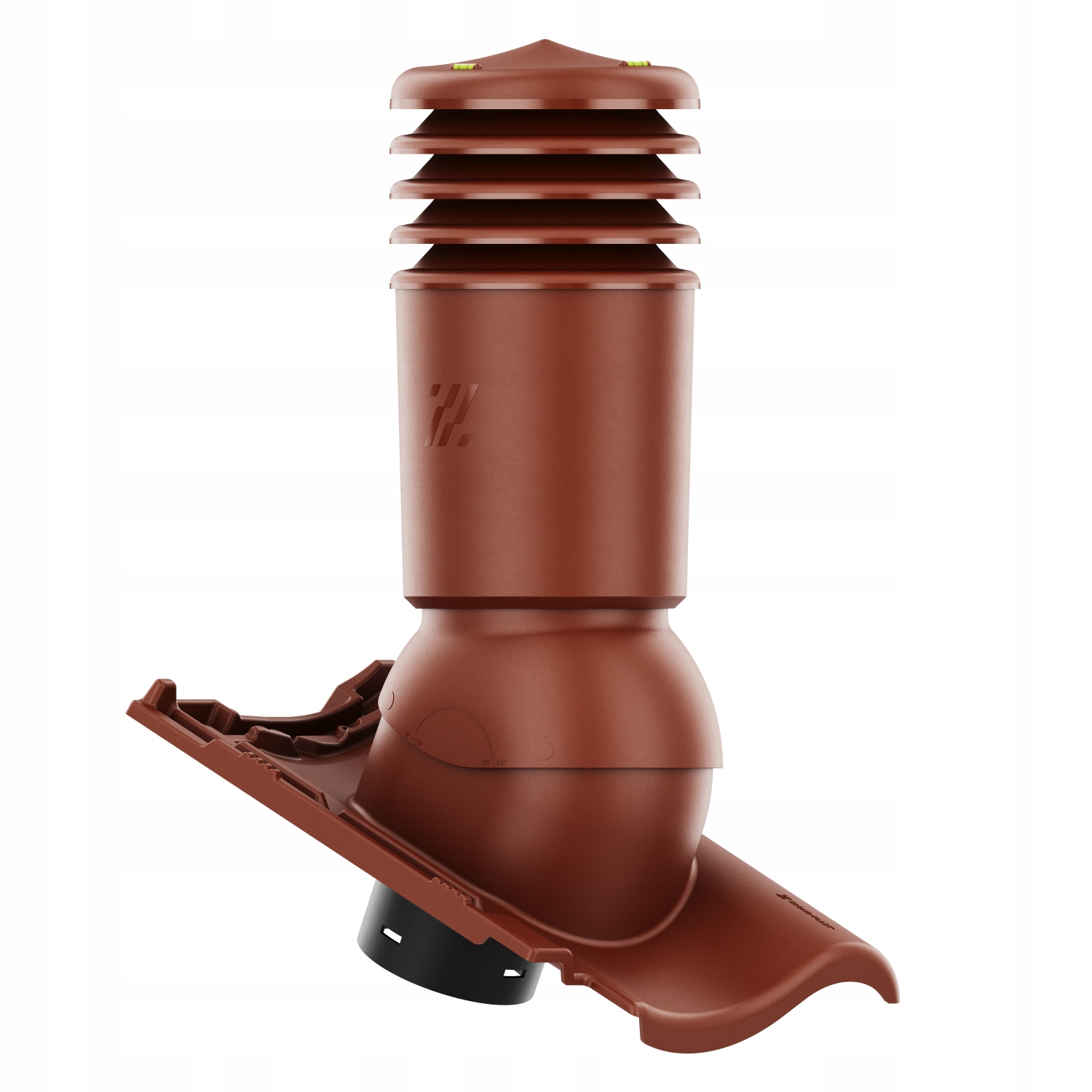 Větrací komín fi150 HiVent střešní taška Roben Milano Měděná Angoba