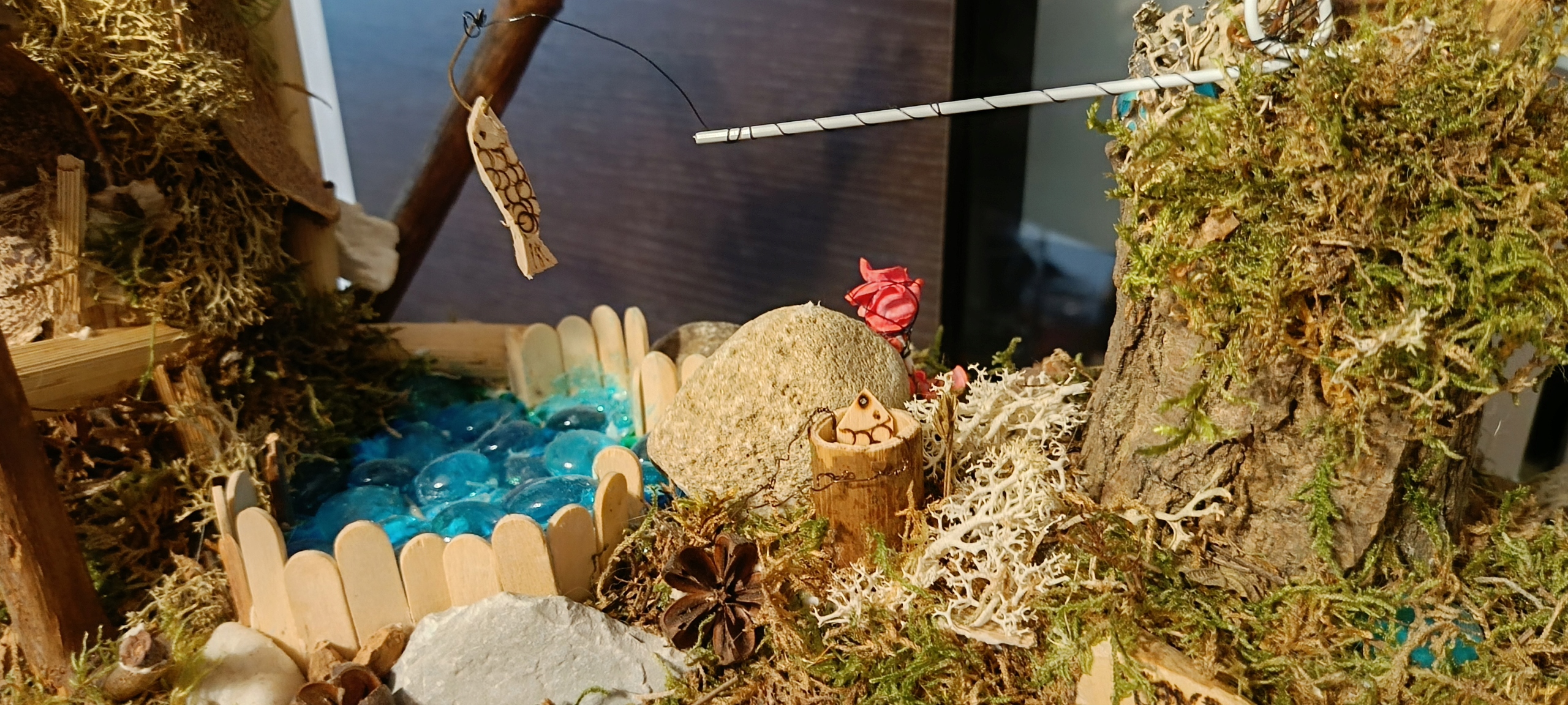 Ručně vyrobená dekorace svíčkou "Rybář na Havaji" Handmade