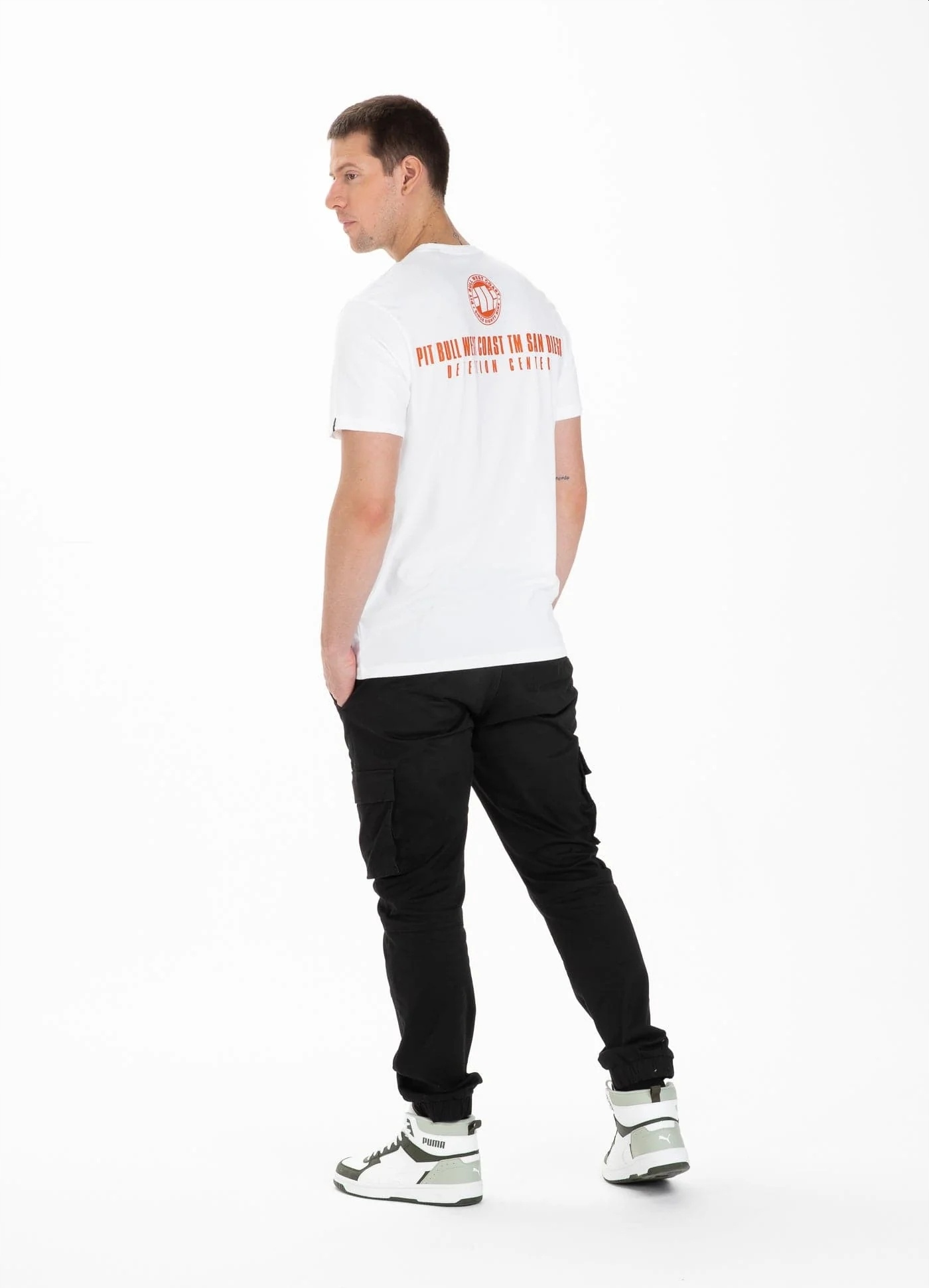 MĘSKA KOSZULKA BAWEŁNIANA PIT BULL ORANGE DOG XL Rozmiar XL