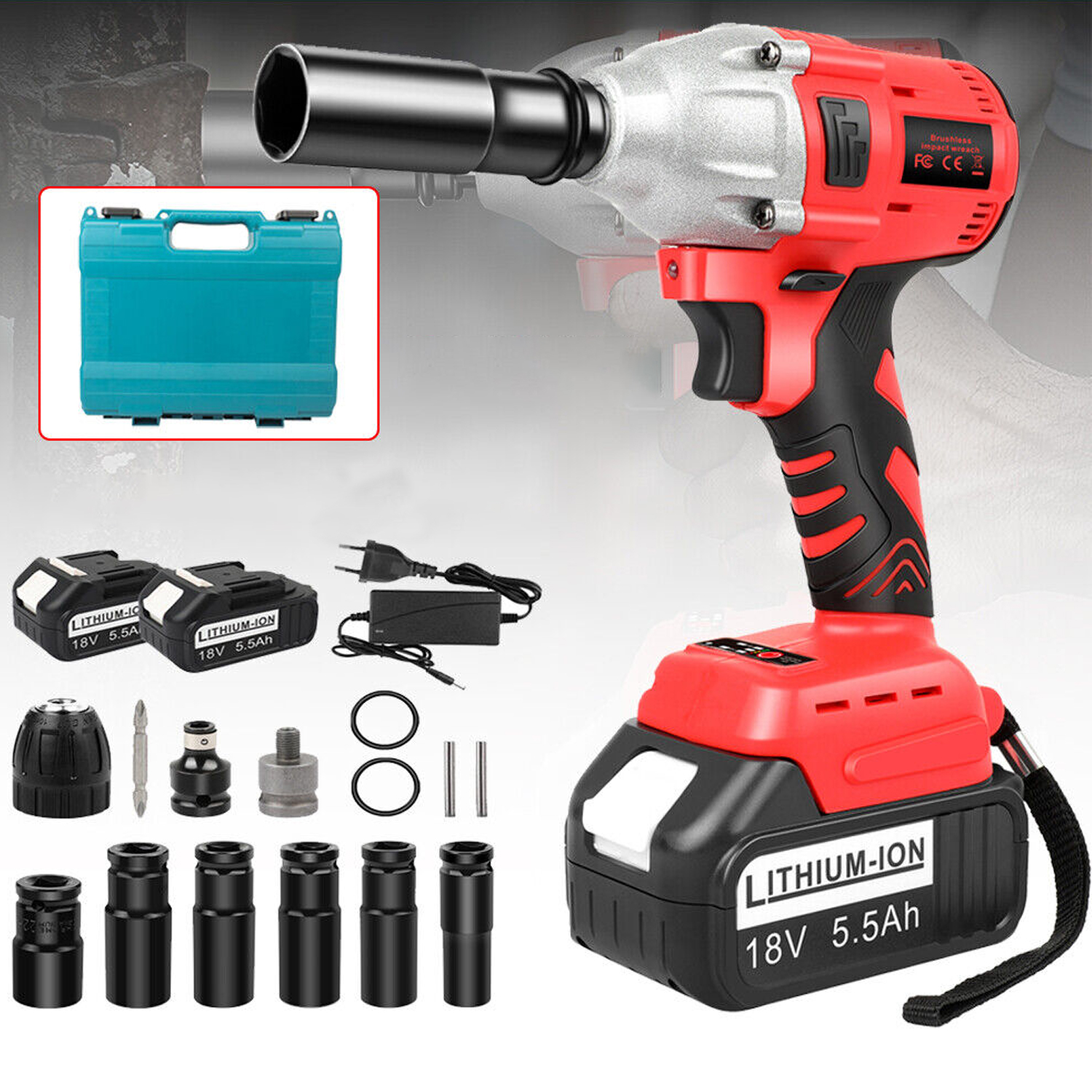 BEZPRZEWODOWY KLUCZ ELEKTRYCZNY 650NM 18V 5.5AH + 2 BATERIE BEZPIECZEŃSTWO EAN (GTIN) 884929286208