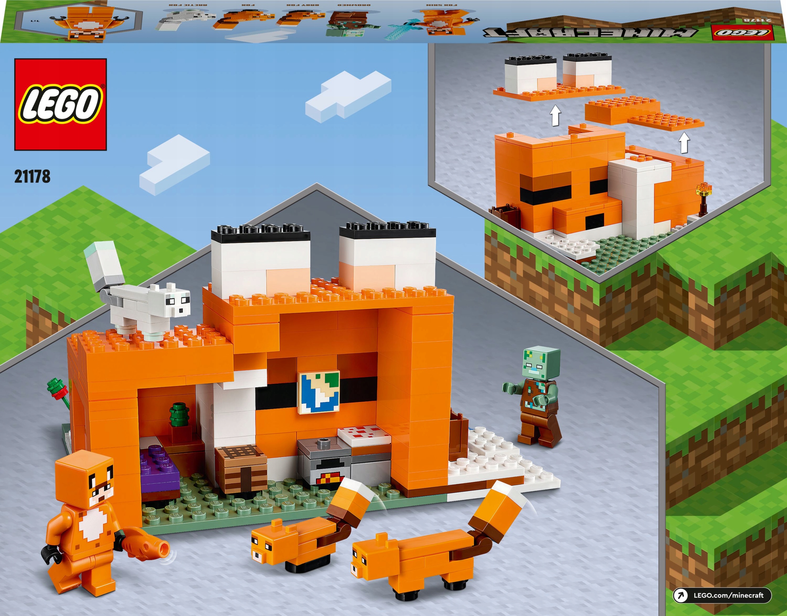 LEGO MINECRAFT Siedlisko lisów 21178 Bohater brak