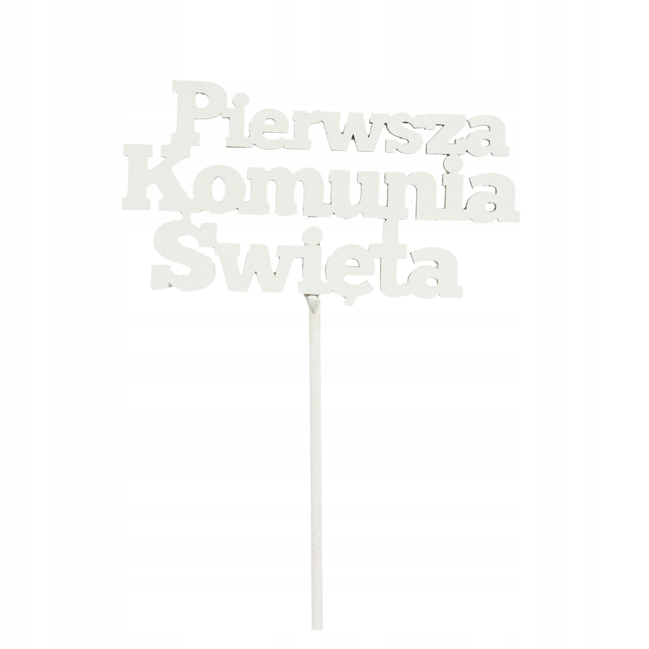 

Drewniany napis na piku topper 34 cm na komunię