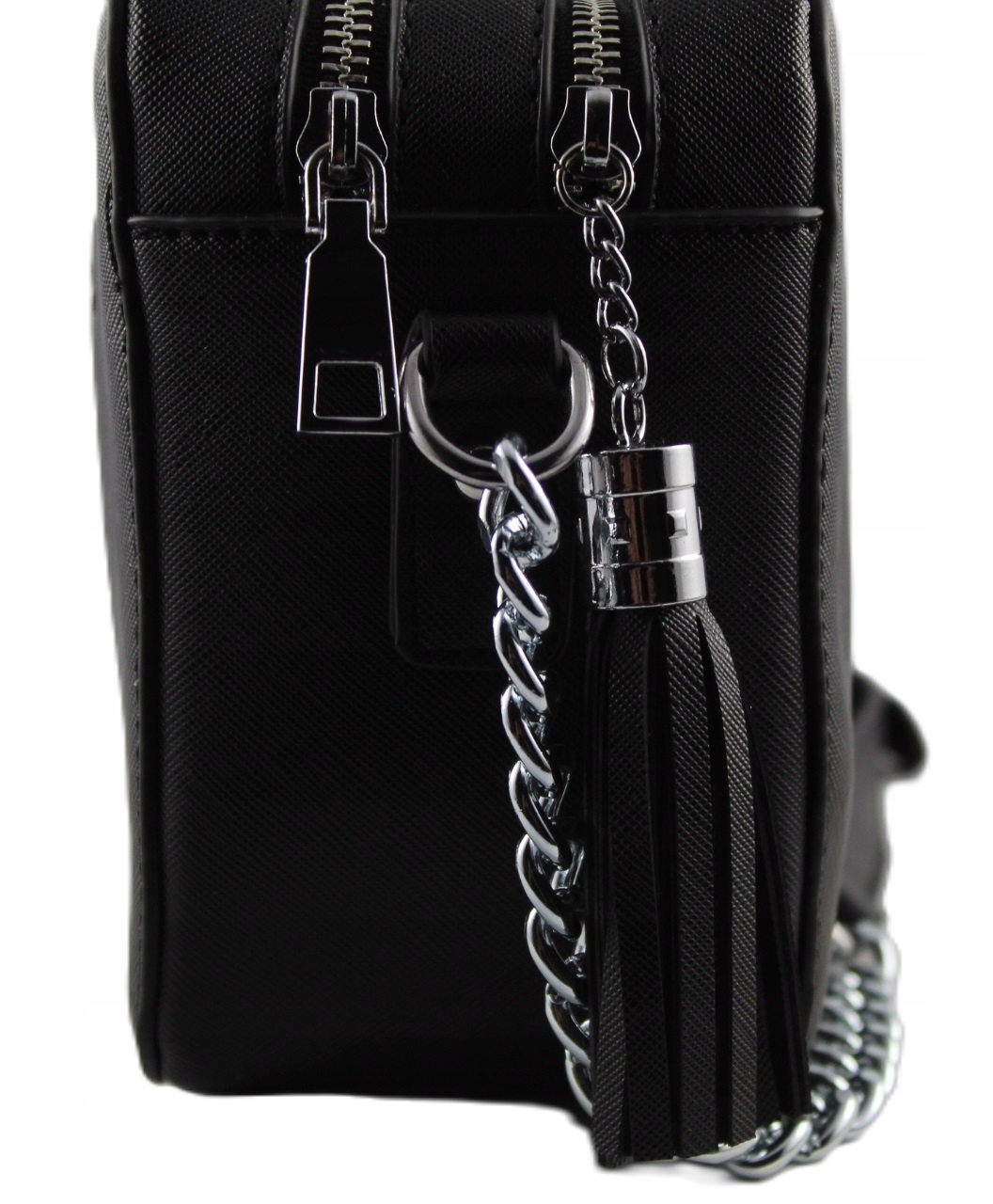 VICTORIA&CO listonoszka klasyczna eko skóra saffiano CZARNA dwukomorowa Marka inna