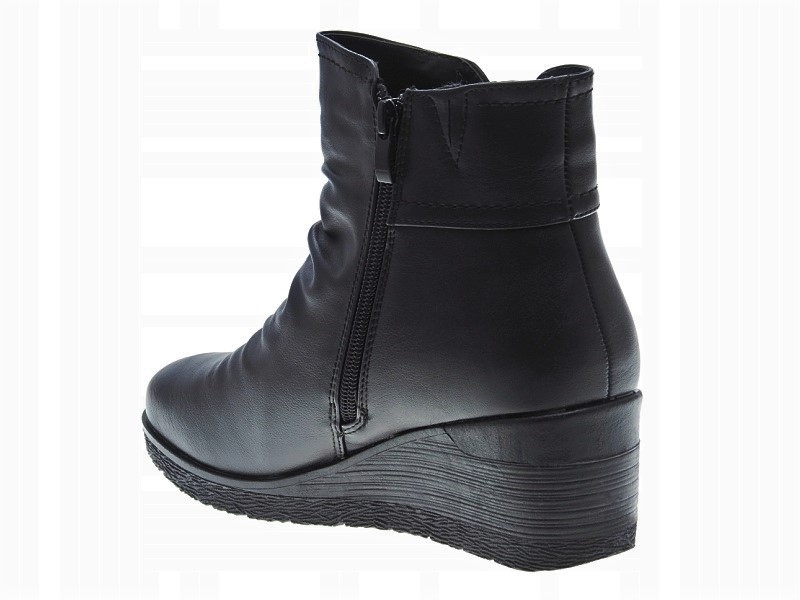 Botki ocieplane na koturnie Black Rozmiar 39