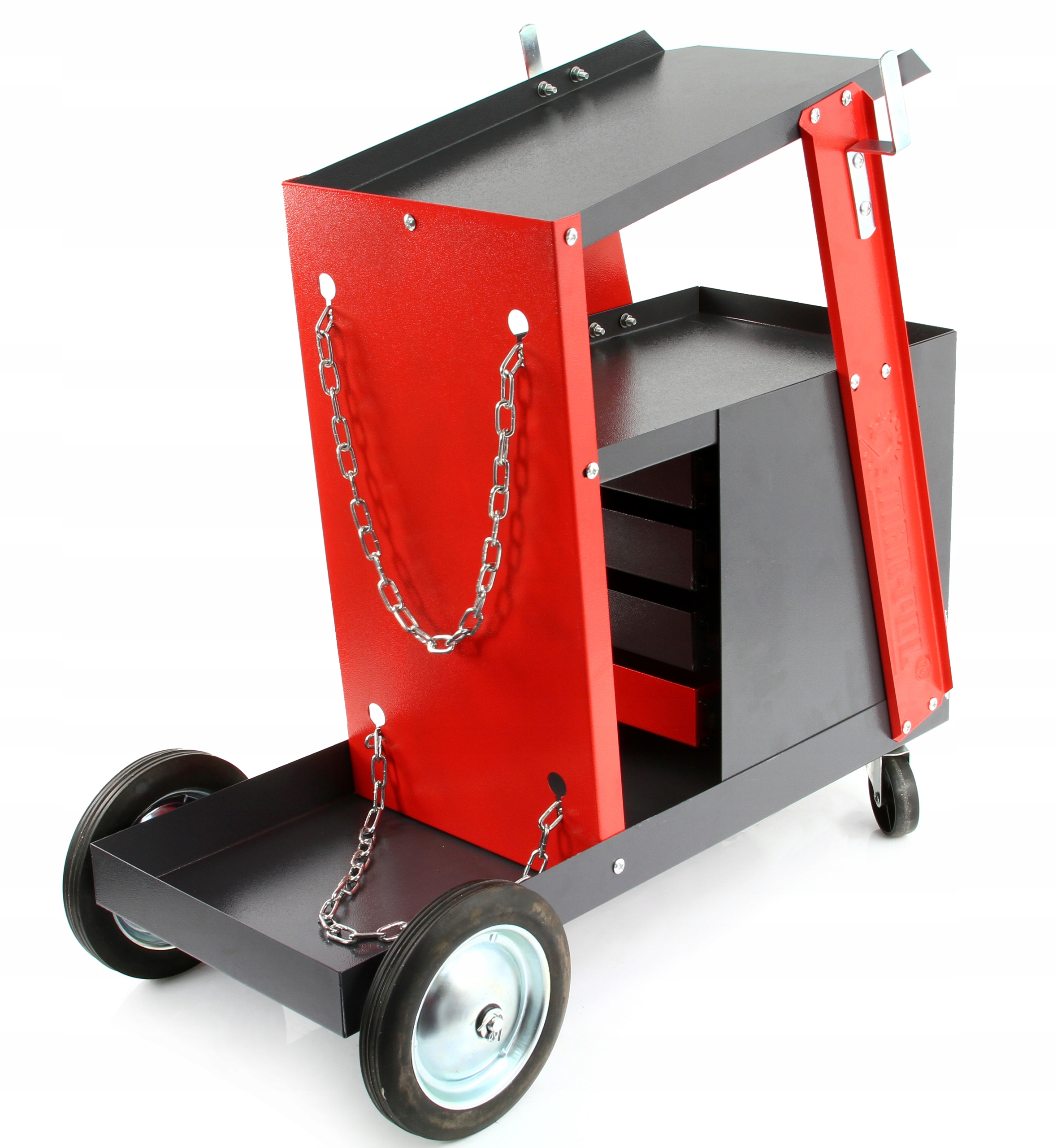 WÓZEK SPAWALNICZY Z 4 CZTEREMA SZUFLADAMI DO SPAWAREK + PÓŁKA NA BUTLE Wysokość produktu 68.5 cm