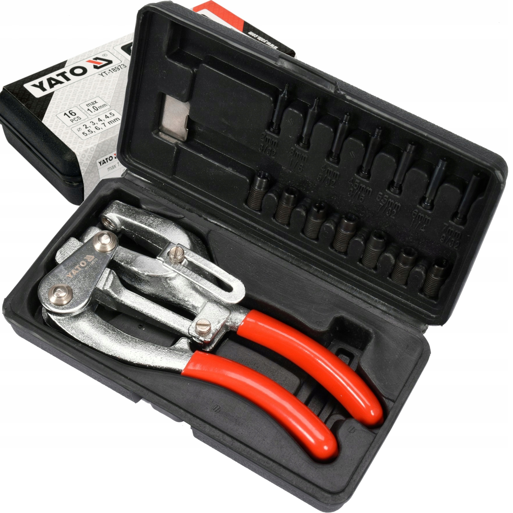 Ręczny Dziurkacz Szczypce Z Matrycami Do Przebijania Blachy 7 Średnic 2-7mm