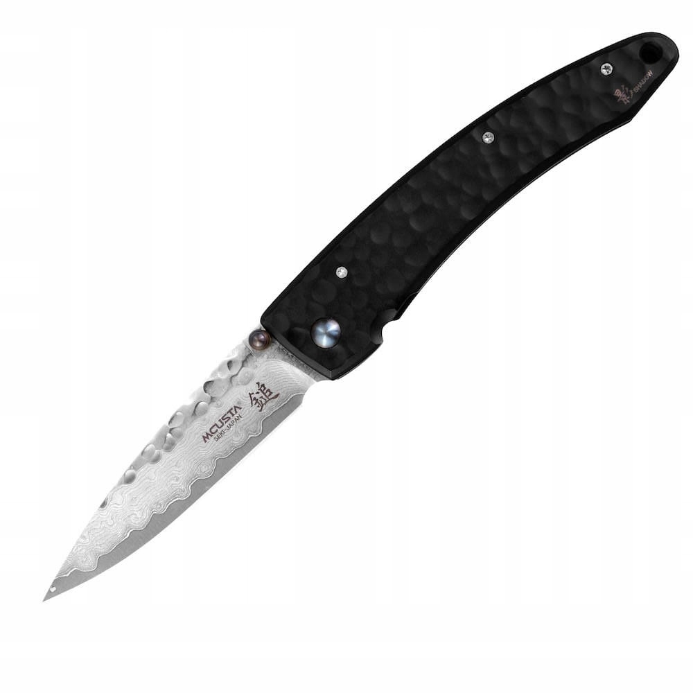 Mcusta Zanmai Forge Black Damascus Japonský ostrý Nůž skládací 8,5 cm