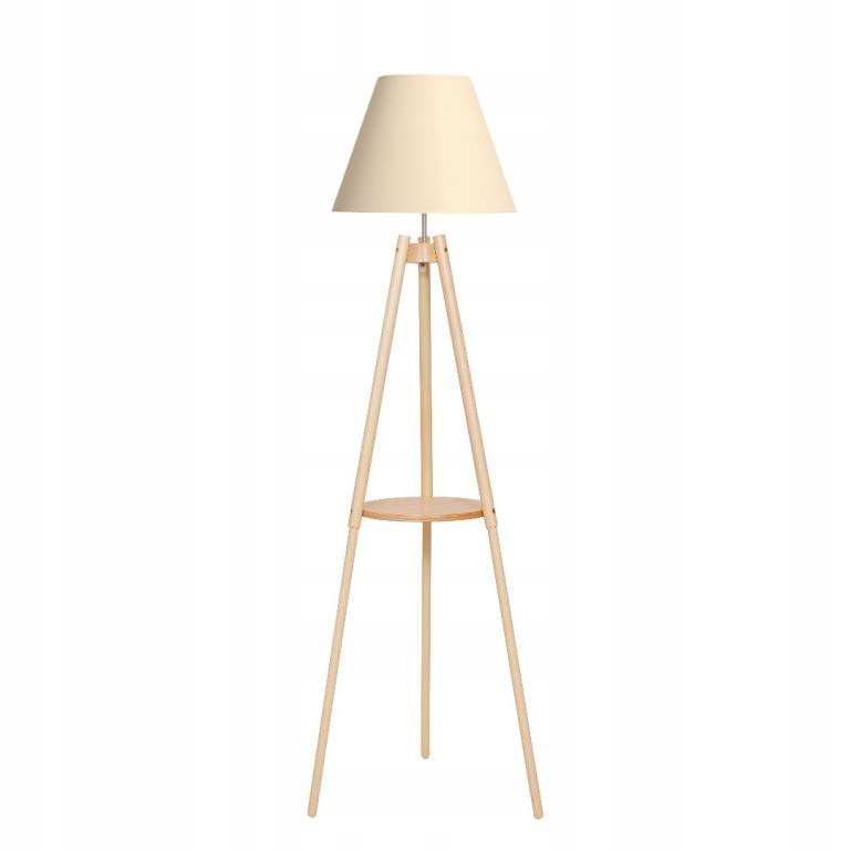 

Lampa Stojąca Podłogowa LS-50 Drewno Abażur Ecrii