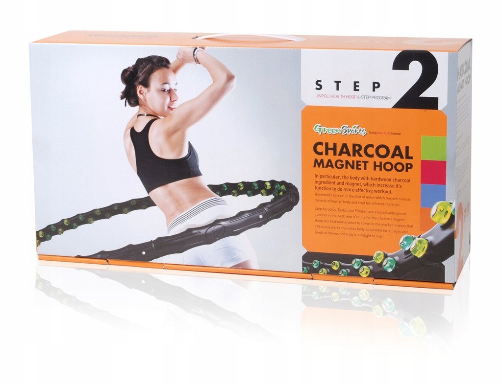 Hula hop Jinpoli Charcoal (średnica 110cm, waga 1,25kg) koło z masażem