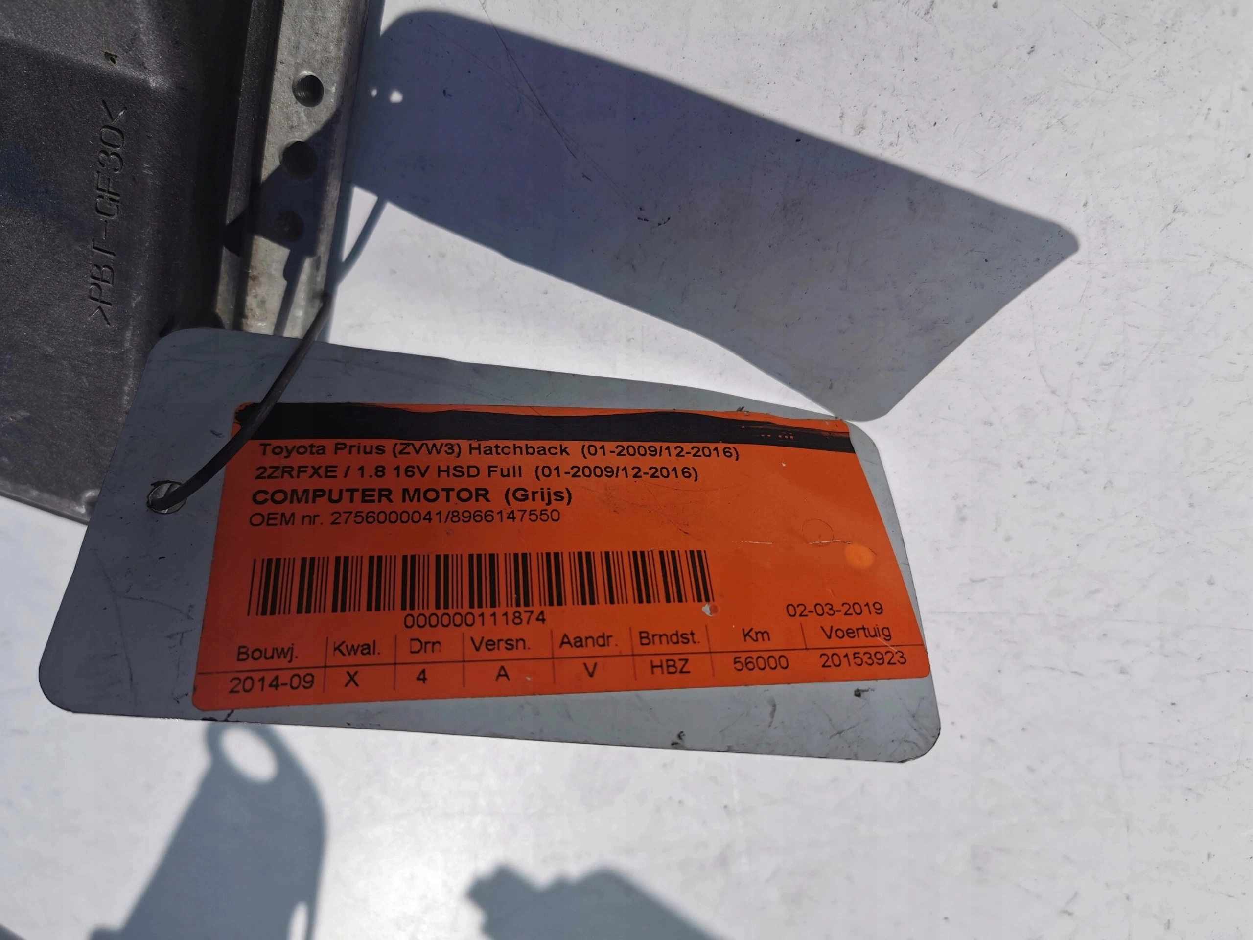 TOYOTA PRIUS 1.8B 89661-47550 275600-0041 Computer
