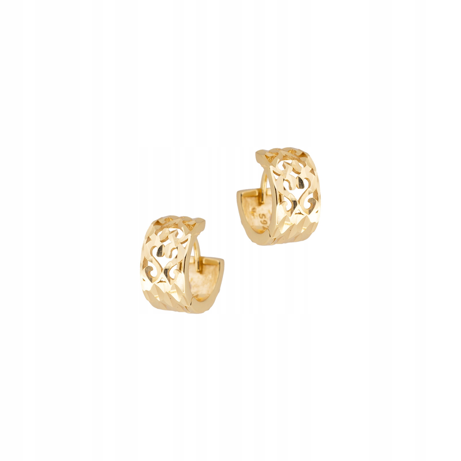 Stříbrné pozlacené náušnice 925 Vzorované ažury