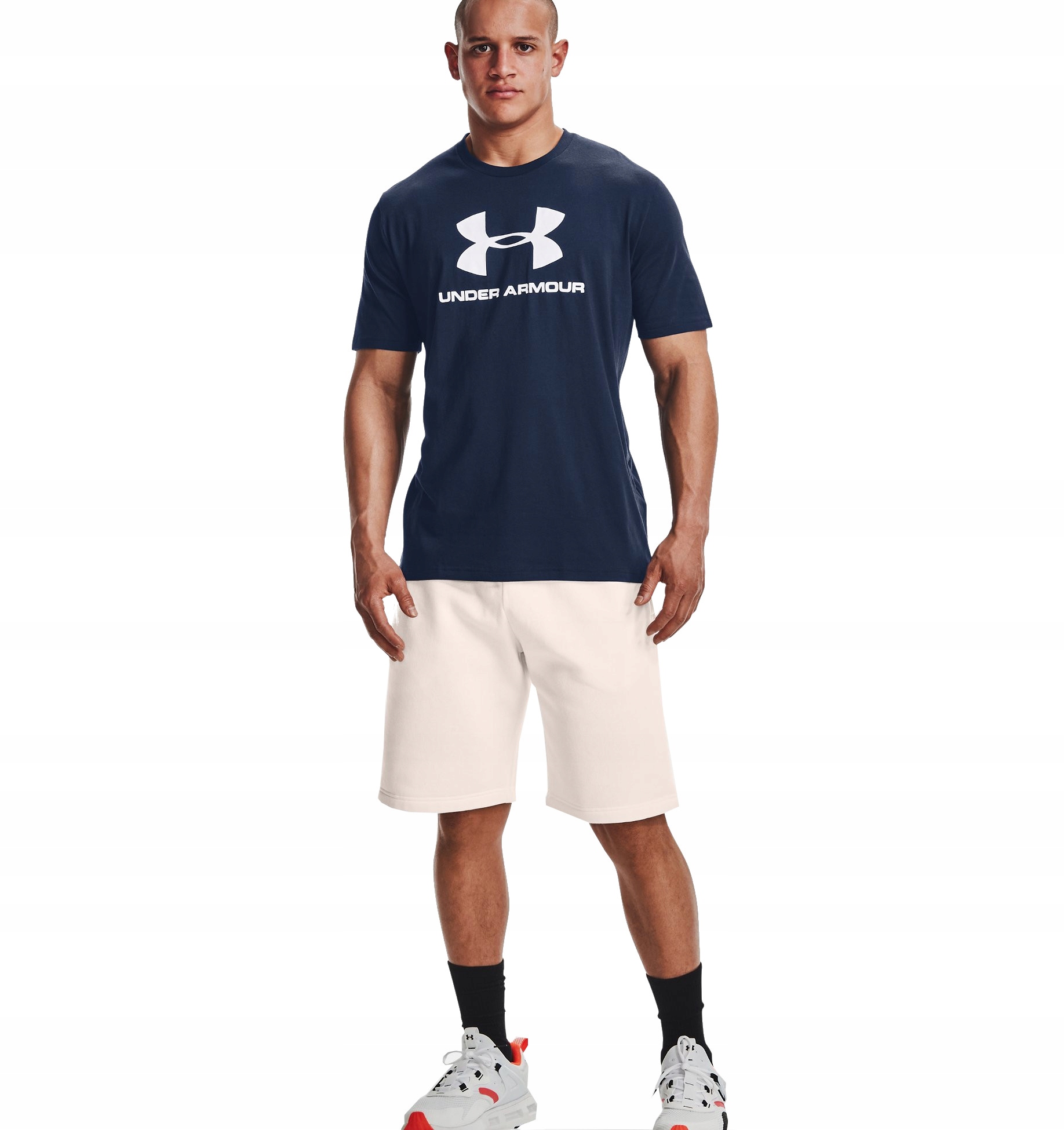 T-SHIRT KOSZULKA MĘSKA UNDER ARMOUR SPORTOWA Dekolt okrągły