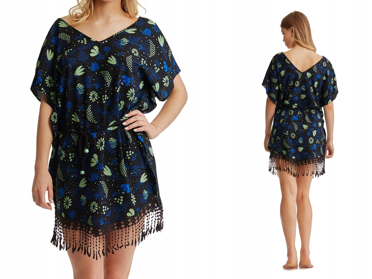 

Letnia tunika damska Homewear w rośliny Lht 571 M