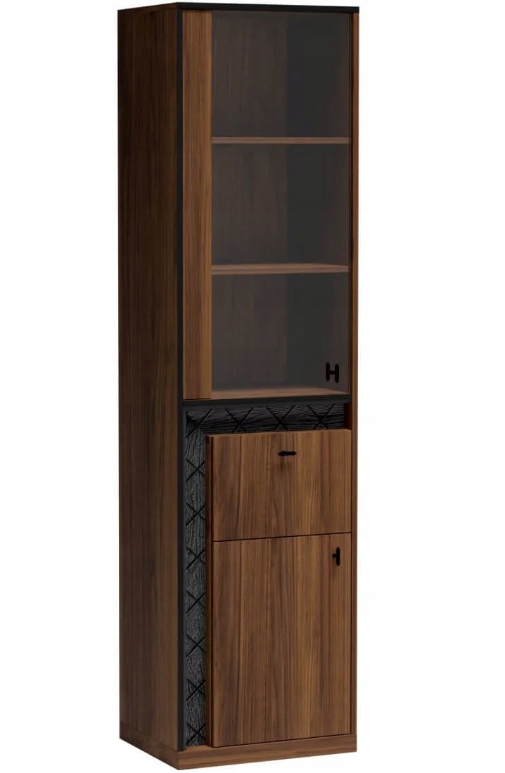 witryna wysoka regał zamykany z szybą Senesi 02