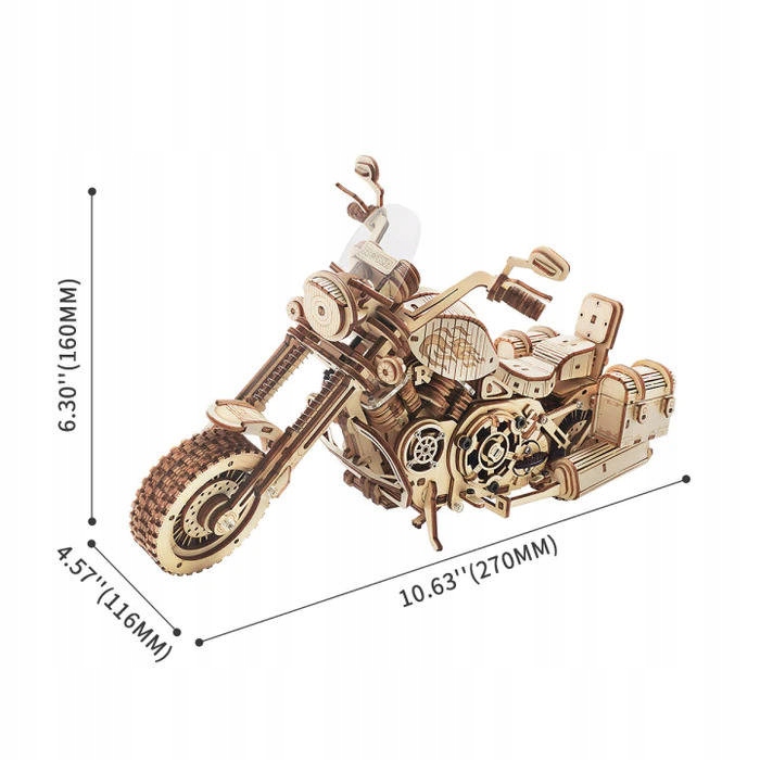 ROBOTIME DREWNIANE PUZZLE 3D MODEL 3D MOTOCYKL CRUISER MOTOR HARLEY 420el. Kolekcja ROKR