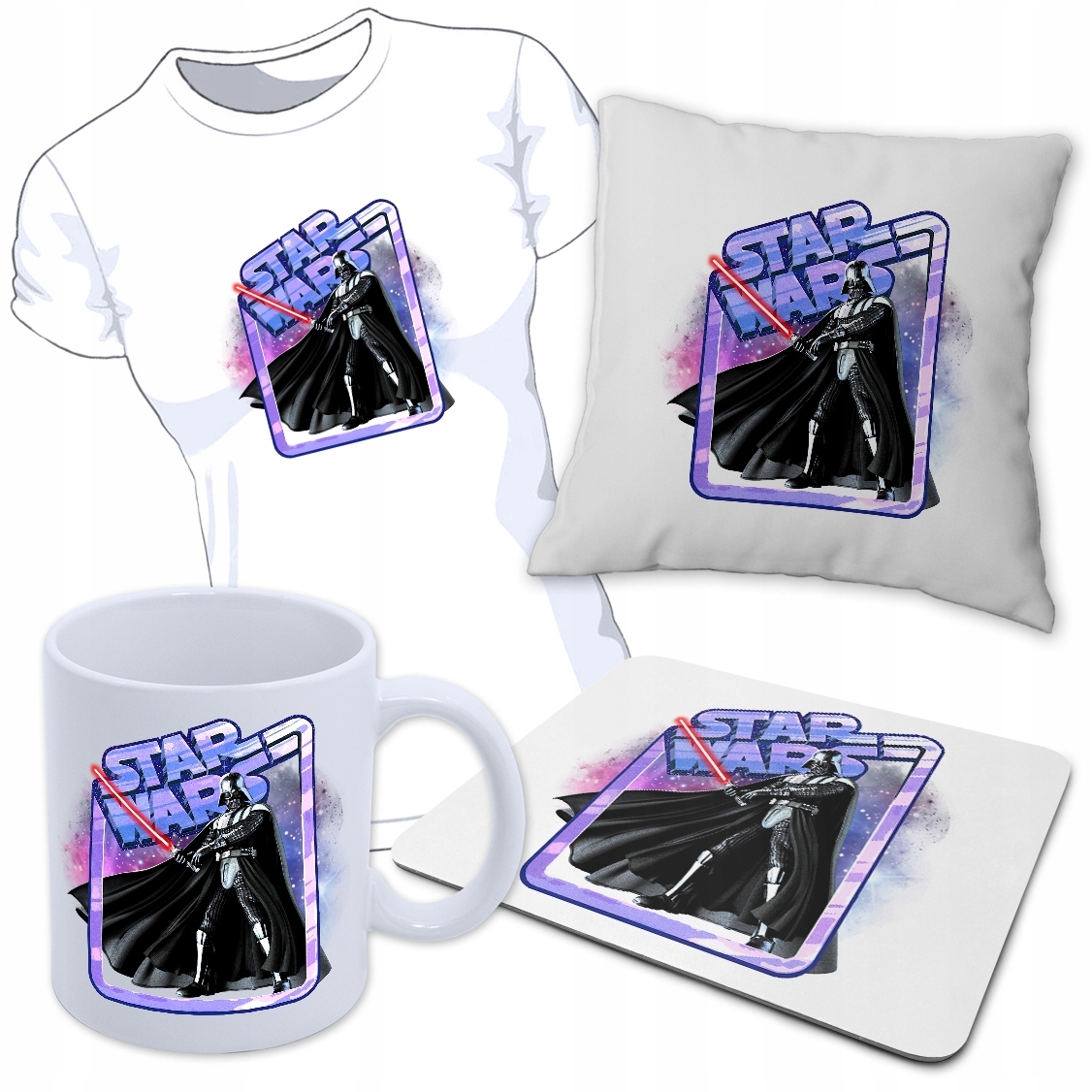 

Zestaw Star Wars Tshirt S Poduszka Kubek Podkładka