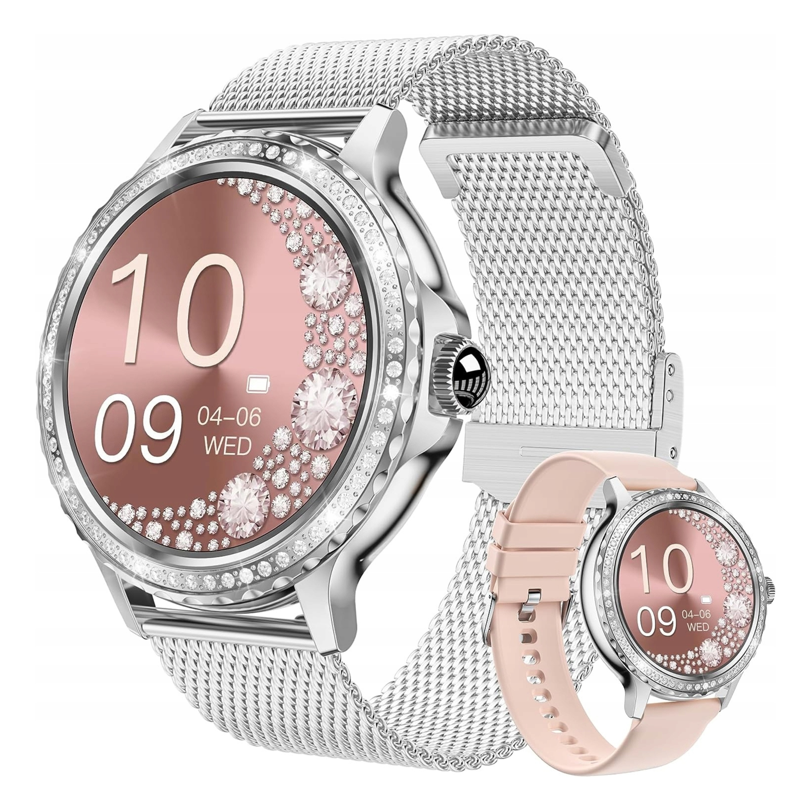 Dámske Hodinky Smartwatch Shine Tlakomer Puls Rozhovory 2PASKY Poľština