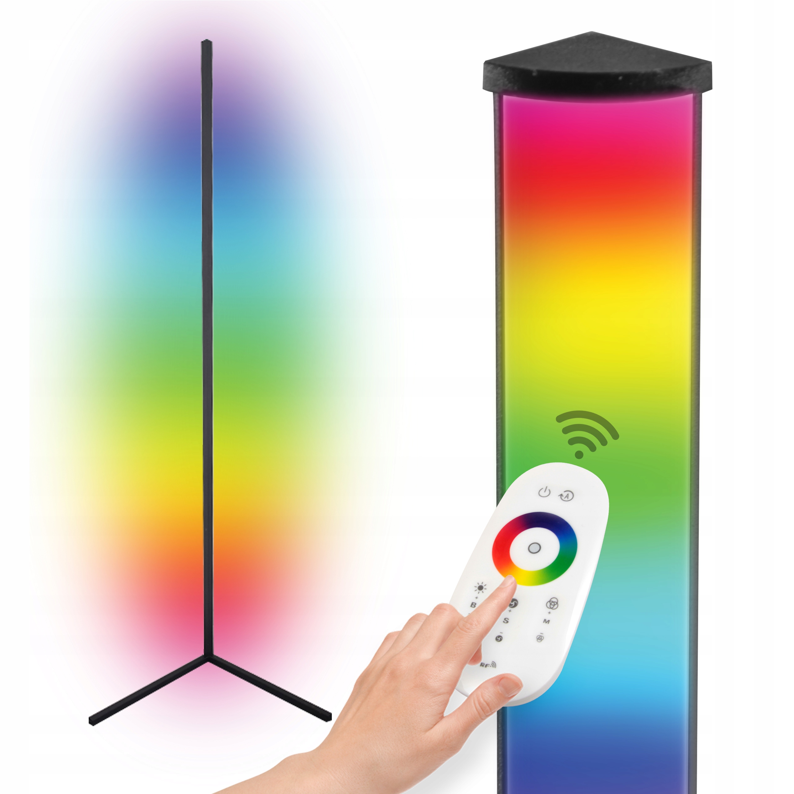 

Narożna nowoczesna Lampa Stojąca Rgb Led pilot