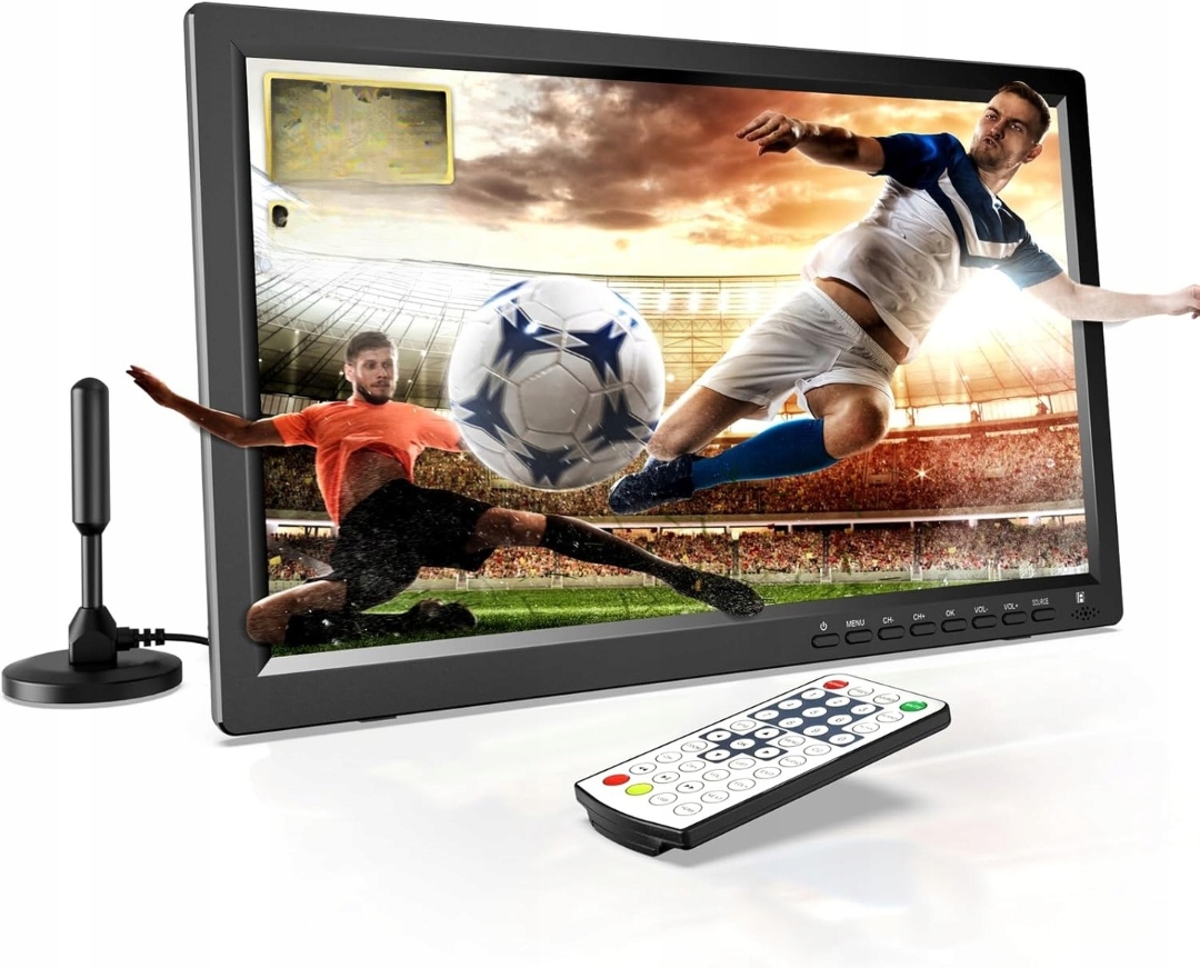 Turistický Kempingový Televízor Prenosný Desobry 15.6" DVBT2 Tunerová Anténa