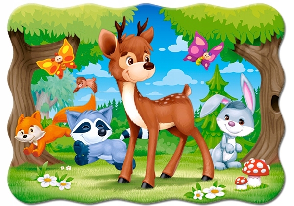 

Puzzle Zwierzęta Las Jeleń Zając Lis 4+ 30 Castor
