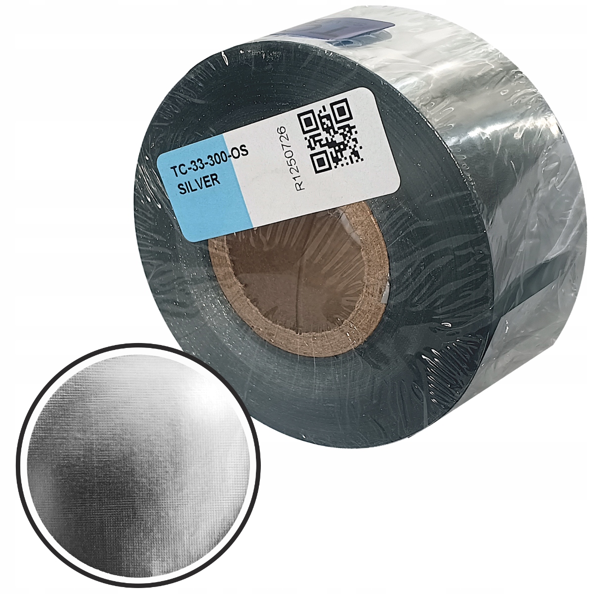 Fólie Termotransferová pryskyřičná 33 mm/300 m Stříbrná pro potisk všivek