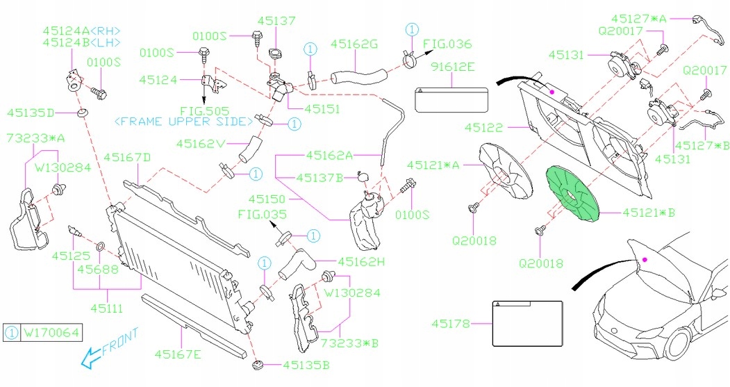 45121CC010 - ПРОПЕЛЛЕР ВОДЯНОГО ВЕНТИЛЯТОРА SUBARU BRZ 2.4 USA 2022-