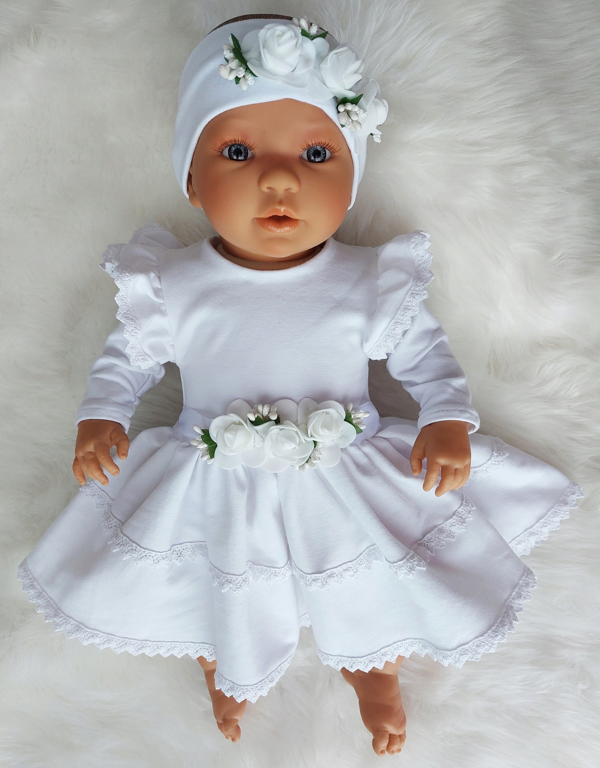 4CZ KOMPLET do chrztu SUKIENKA BAWEŁNA R.56 Marka Inna marka