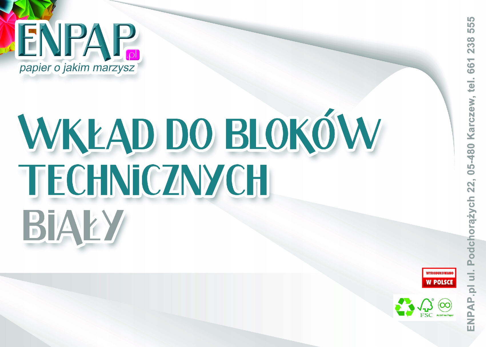 

Blok Techniczny A3 Biały Zapas Wkład 200 Kar