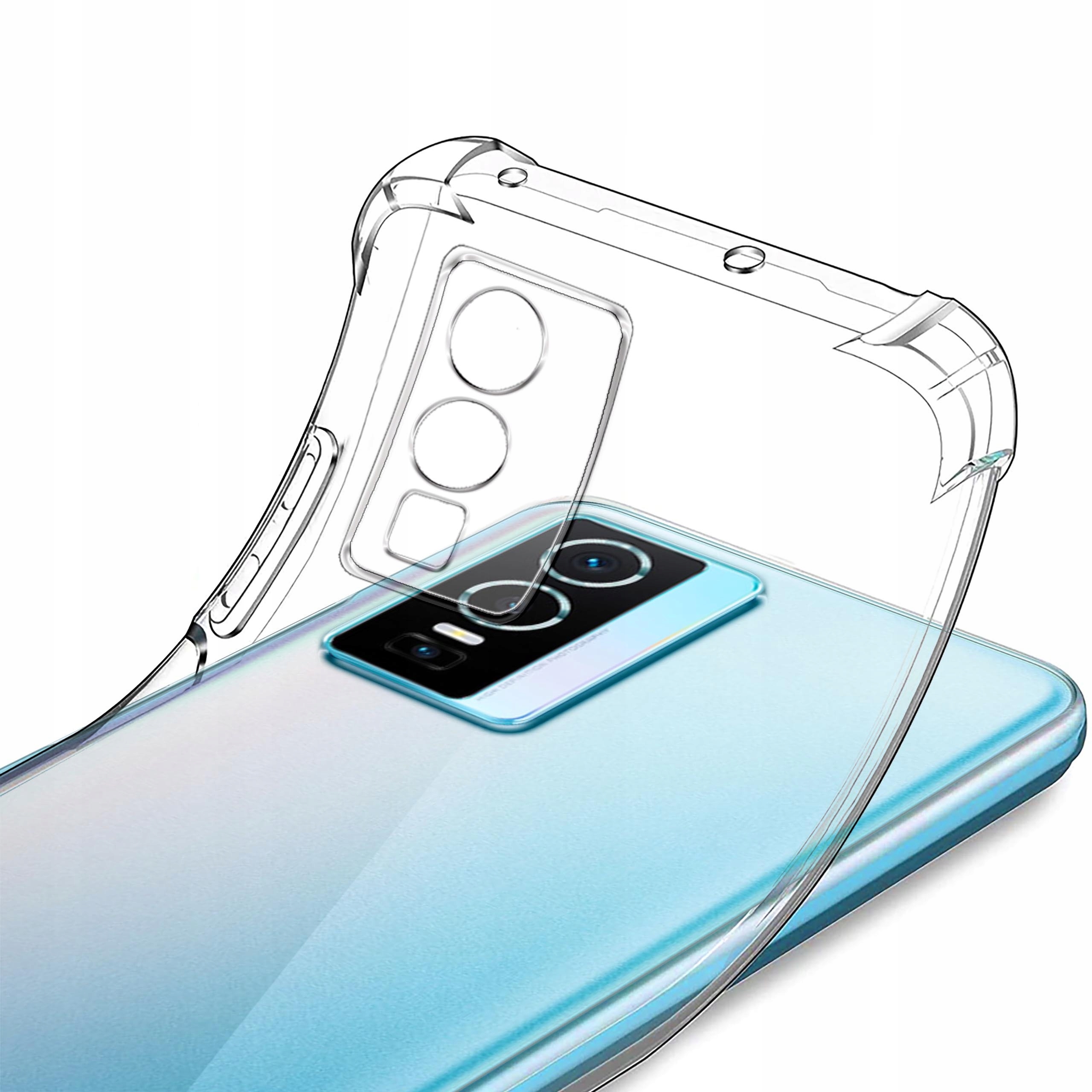 

Etui case clear Anti Shock do Vivo Y76 5G +szkło