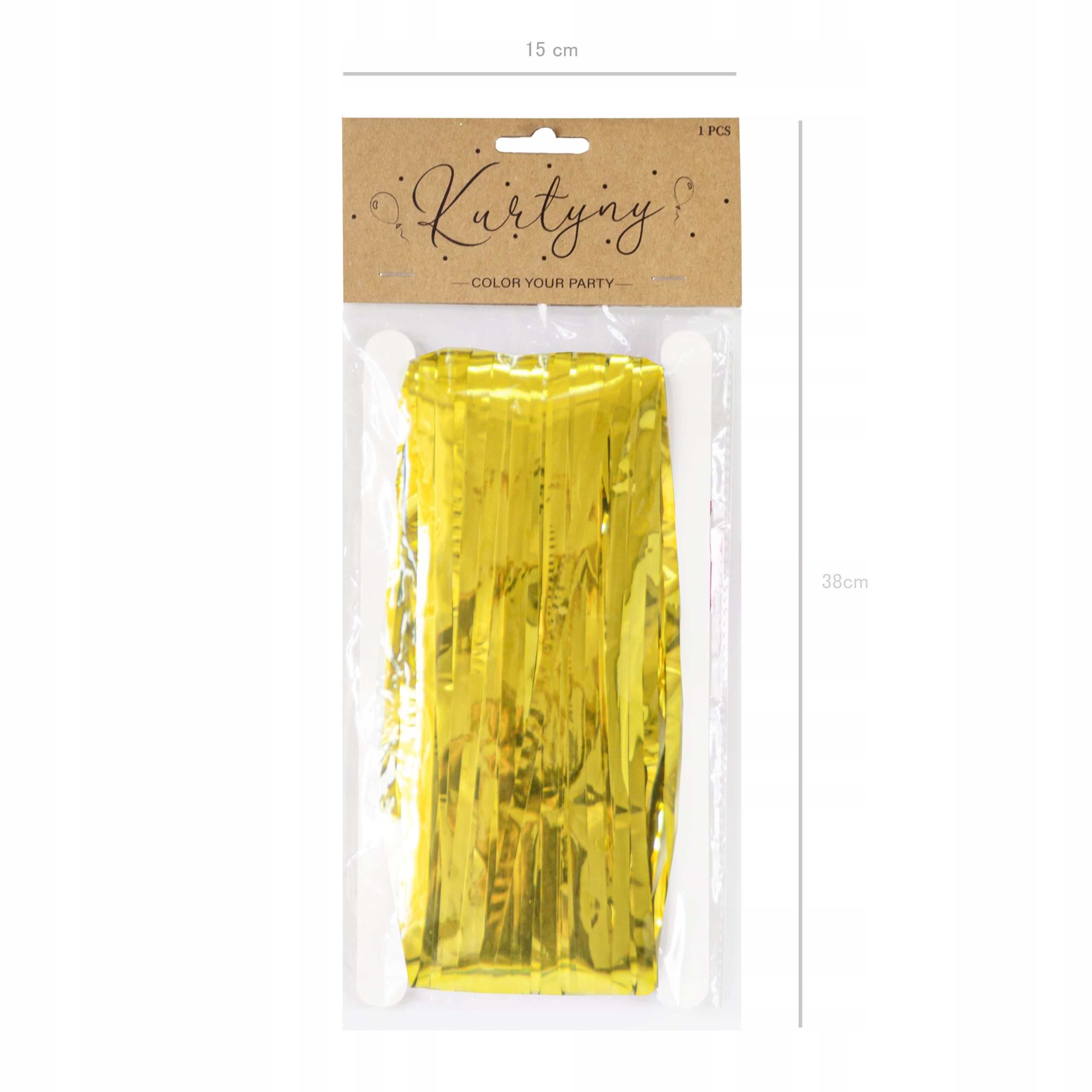 KURTYNA DEKORACYJNA METALICZNA Złota Zasłona 1x2m Płeć uniseks