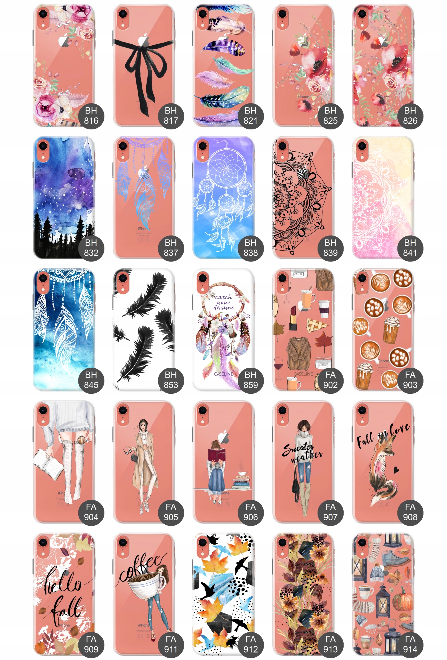 Etui wzory do iPhone XR case guma slim