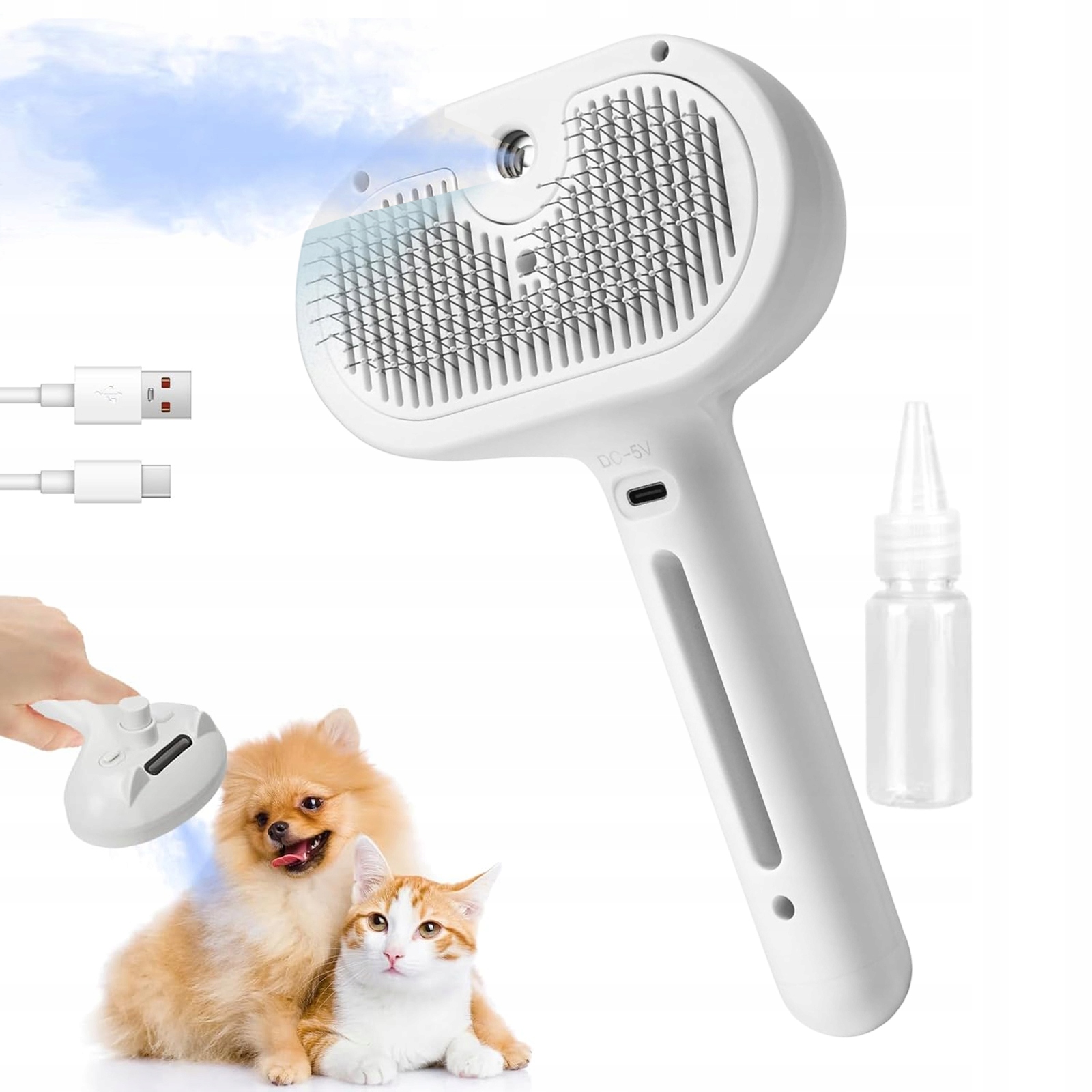 Levně Kartáč Pro Kočky S Funkcí Párování 3V1 Pro Česání, Masáž A Čištění